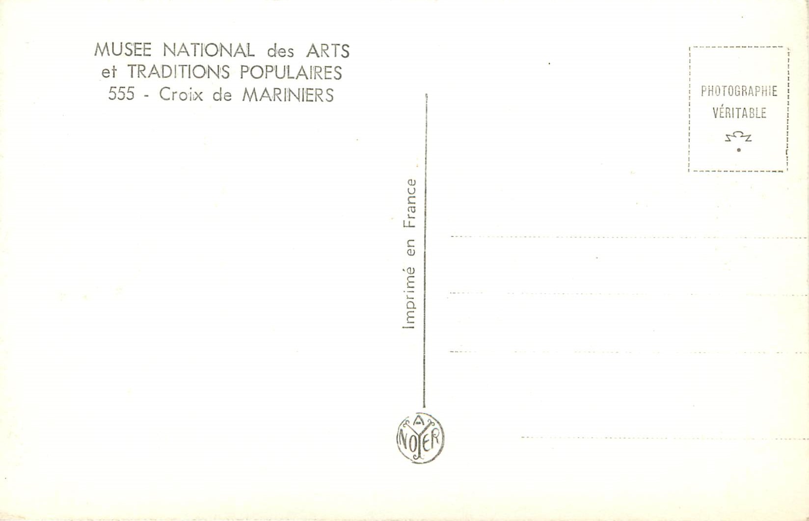 CPM Musee National des Arts et Traditions populairies Croix de Mariniers — Rückseite
