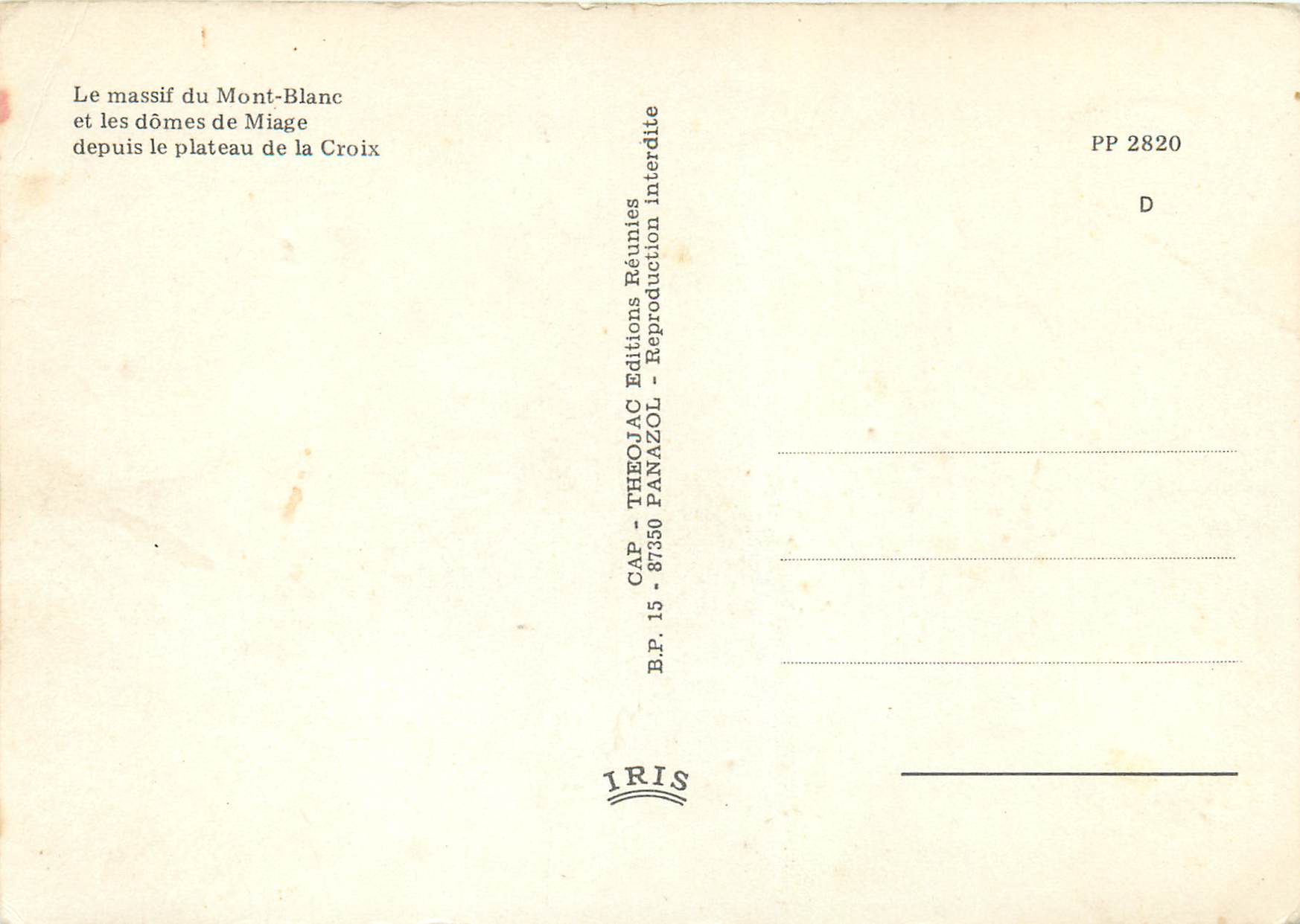 Croix du Mont-Blanc — Prière du Savoyard — Éditions IRIS — Reverso