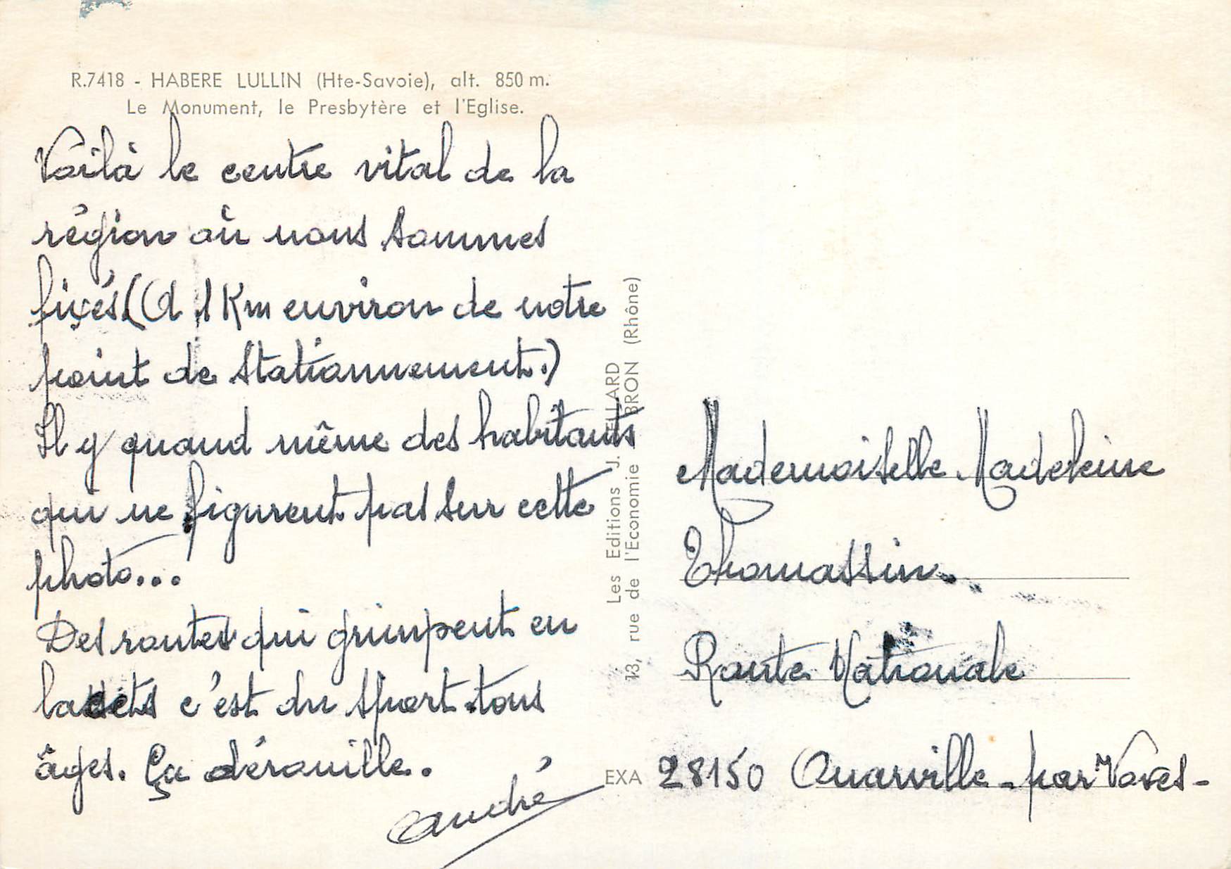 Habère-Lullin (Haute-Savoie) — Monument, presbytère et église — Les Éditions H. Larderon — Reverso