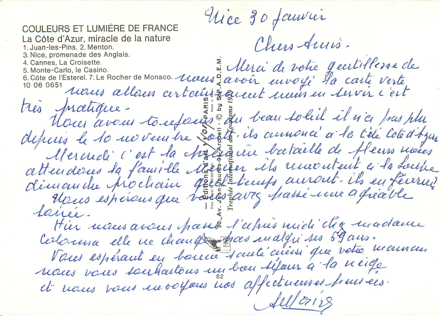 CPM Couleurs et Lumiere de France La Cote d Azur miracle de la nature — Verso