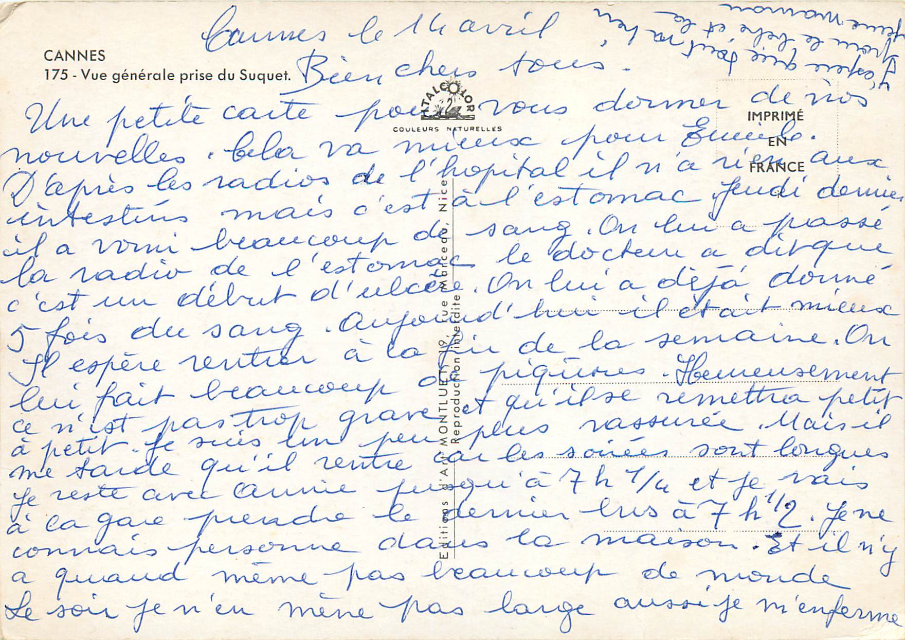 CPM Cannes Vue generale prise du Suquet — Rückseite