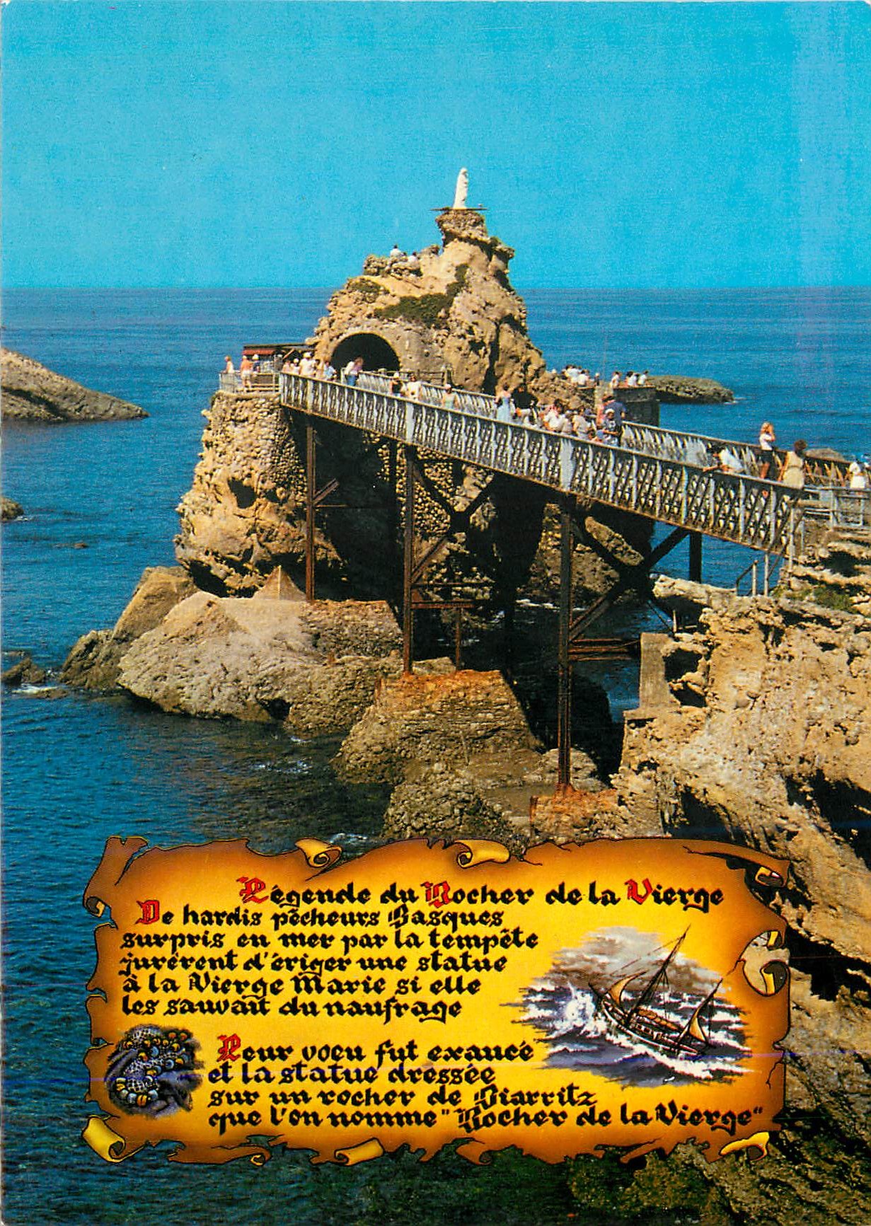 Rocher de la Vierge — légende et vue — éditions Lavieille, n°1013