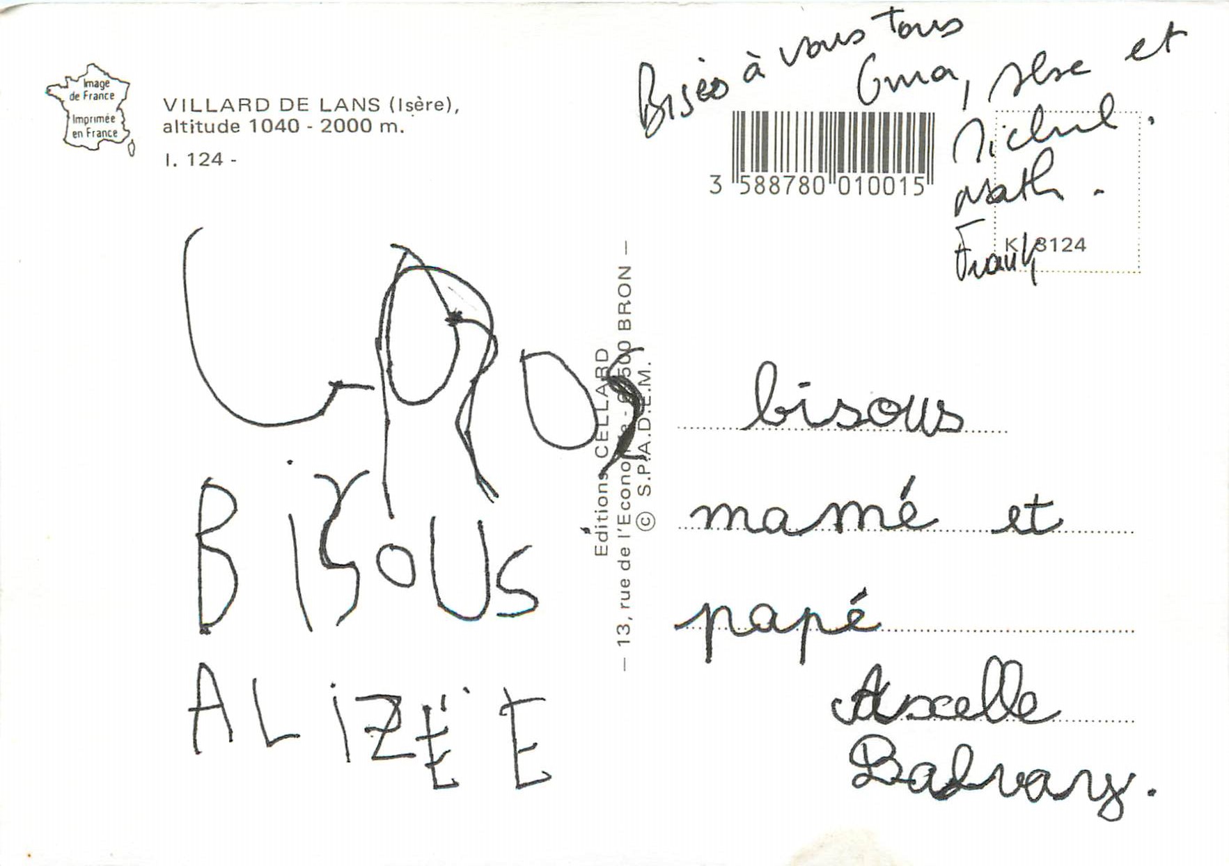 Villard de Lans — La Chaîne du Vercors — Éditions CELLARD — Rückseite