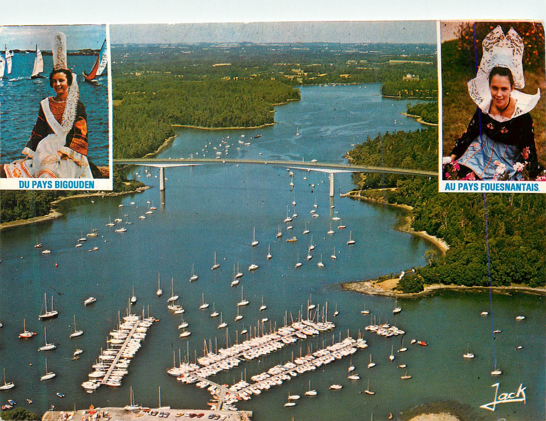 CPM Couleurs de Bretagne Benodet Le port de pisisance et la pont sur l Odet