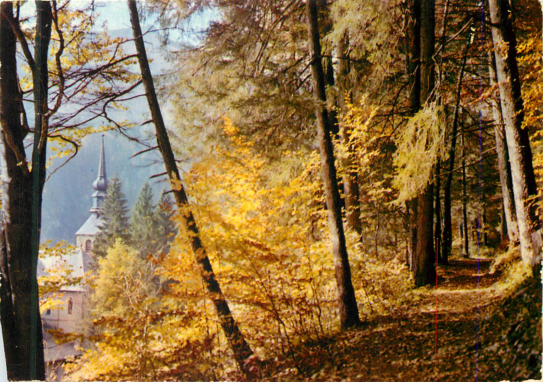Forêt d'automne — église au loin — Editions IAN SOL, n°39