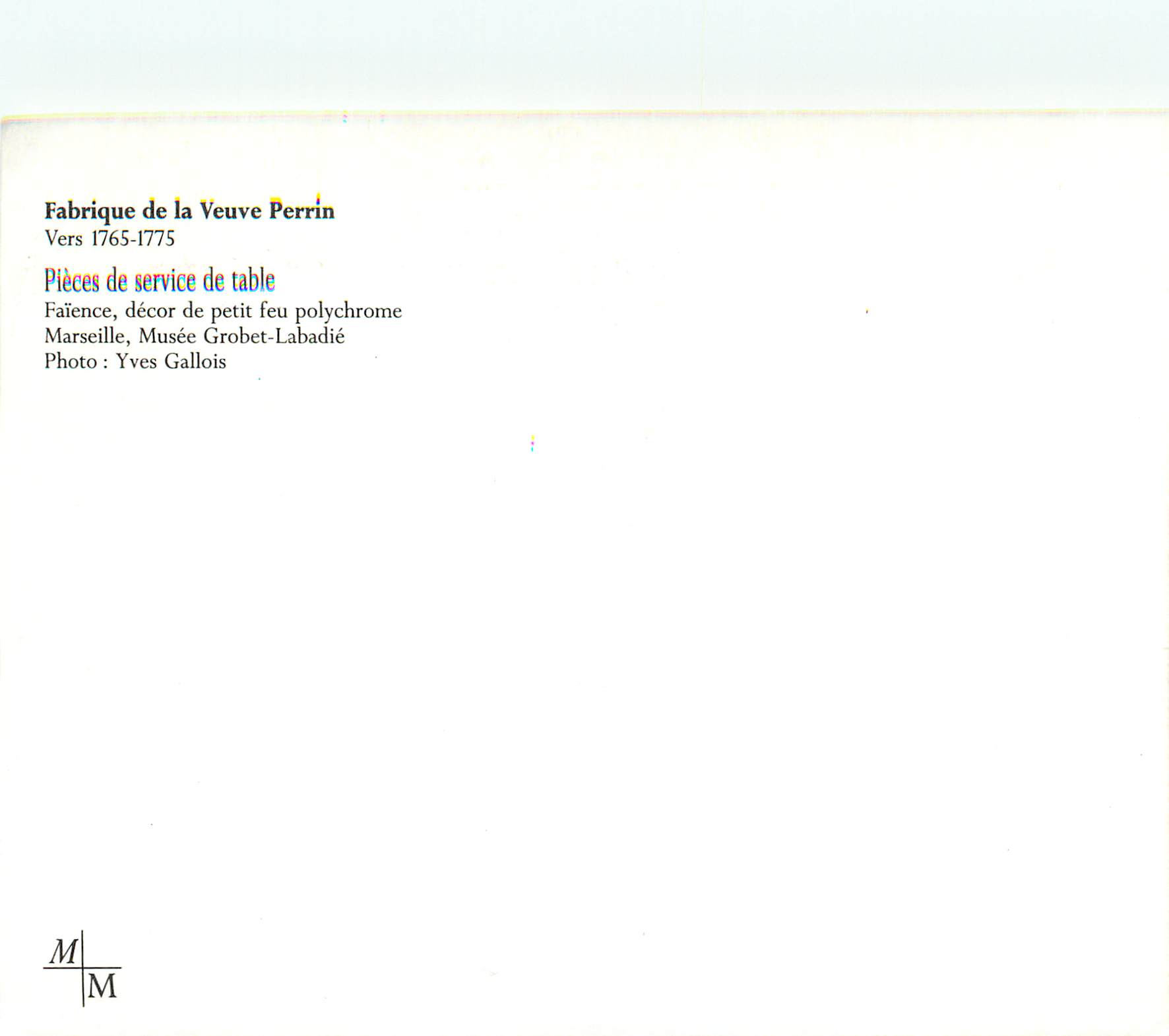 CPM Fabrique de la Veuve Perrin Vers Pieces de serice de table — Back