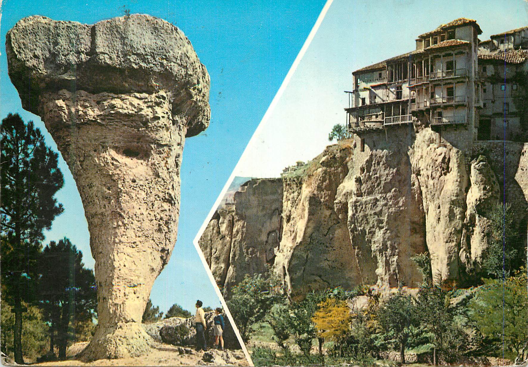 CPM Cuenca Casas Colgadas y la Ciudad Encantada Maisons Suspendues et la Cite Enchantee