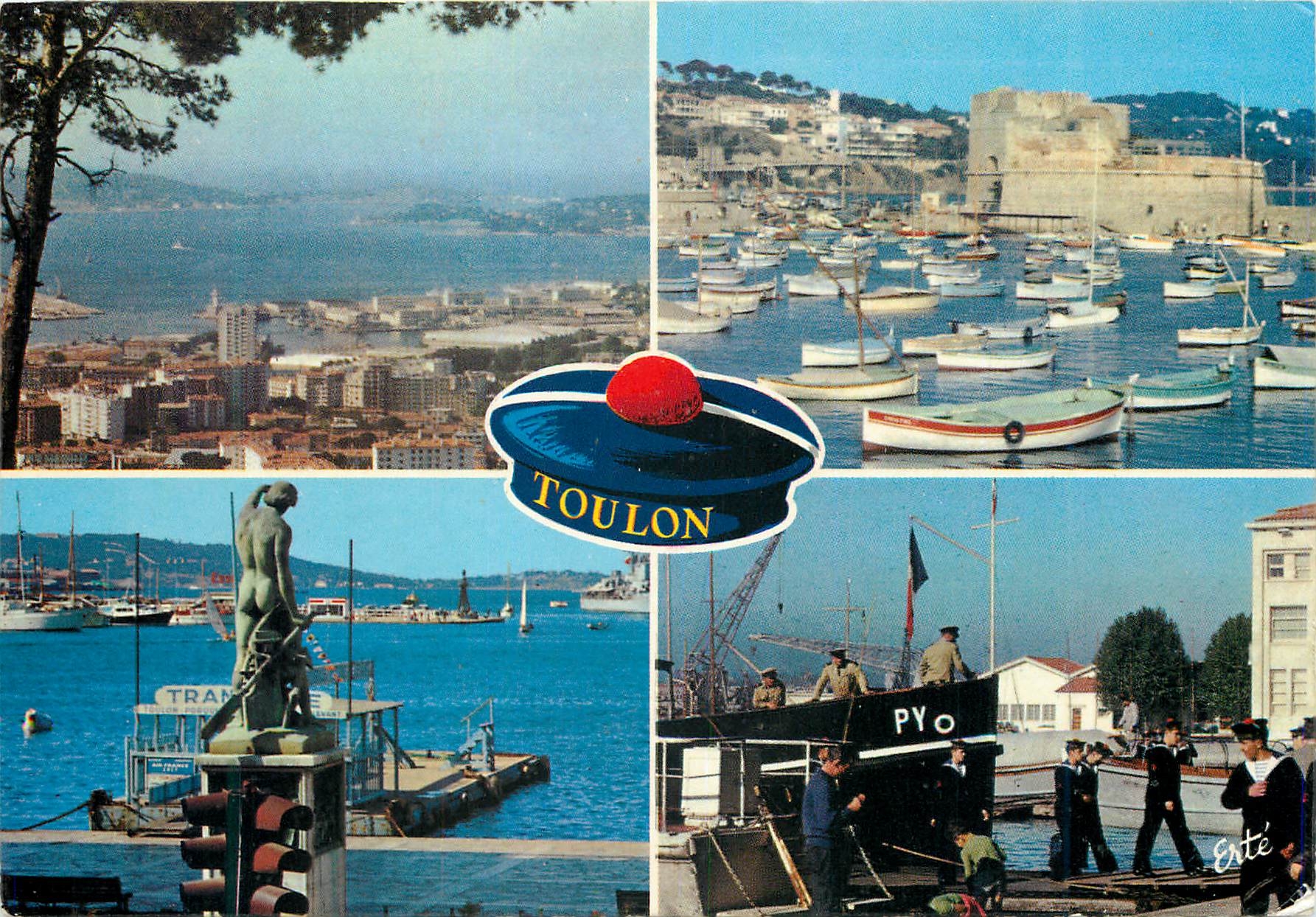 CPM Reflets de France Cote d Azur Toulon Grande cite maritime animee par les sympathiques Pompons Rouges Bateaux