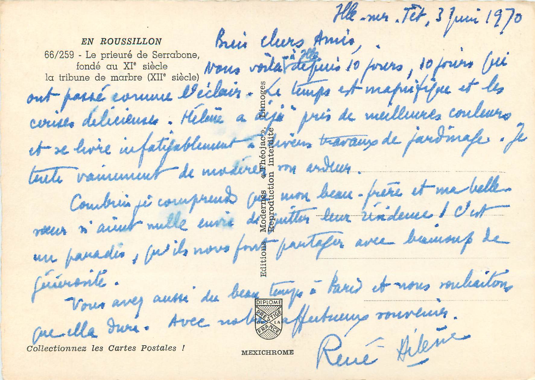 CPM En Roussillon Le prieure de Serrabone fonde au xi siecle la tribune de marbre xii siecle — Back