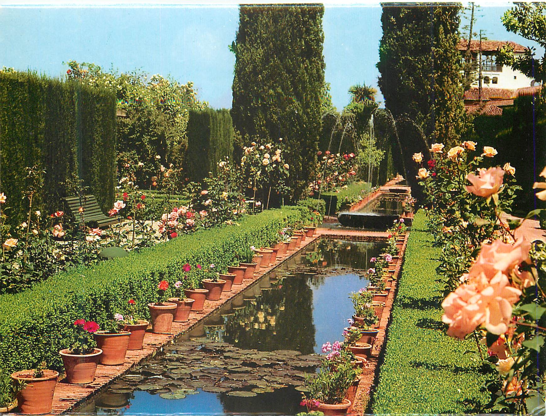 CPM Granada Generalife Detalle Jardines Nueves