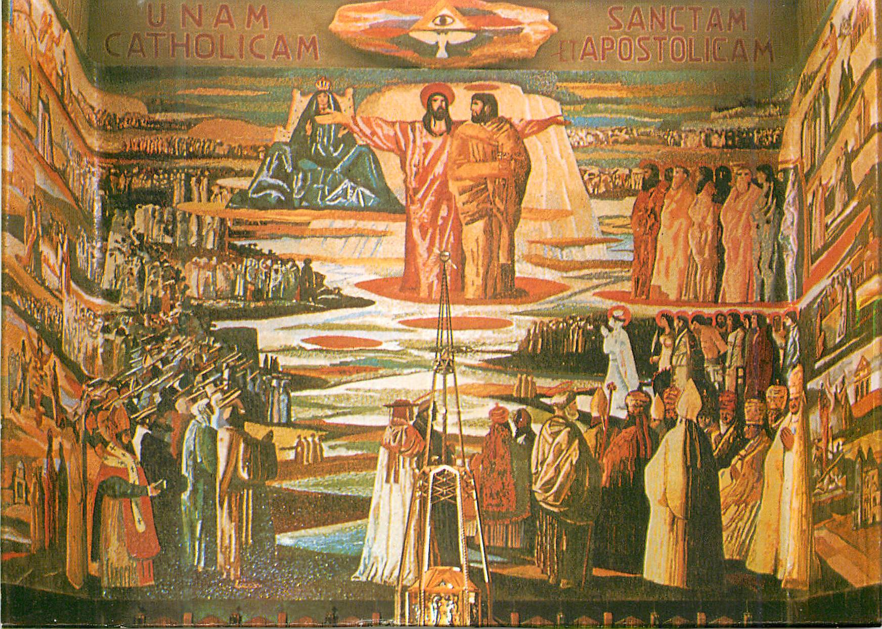 Nazareth, la basilique de l'Annonciation — mosaïque centrale — imprimée par "Palphot" n°9062