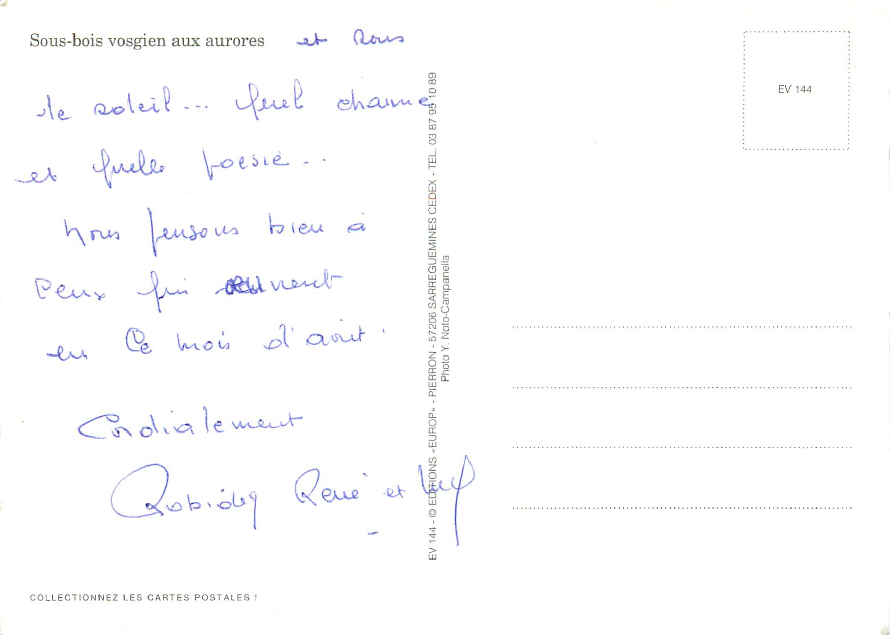 Sous-bois Vosgien — Massif Vosgien — Éditions Europ — EV 144 — Reverso