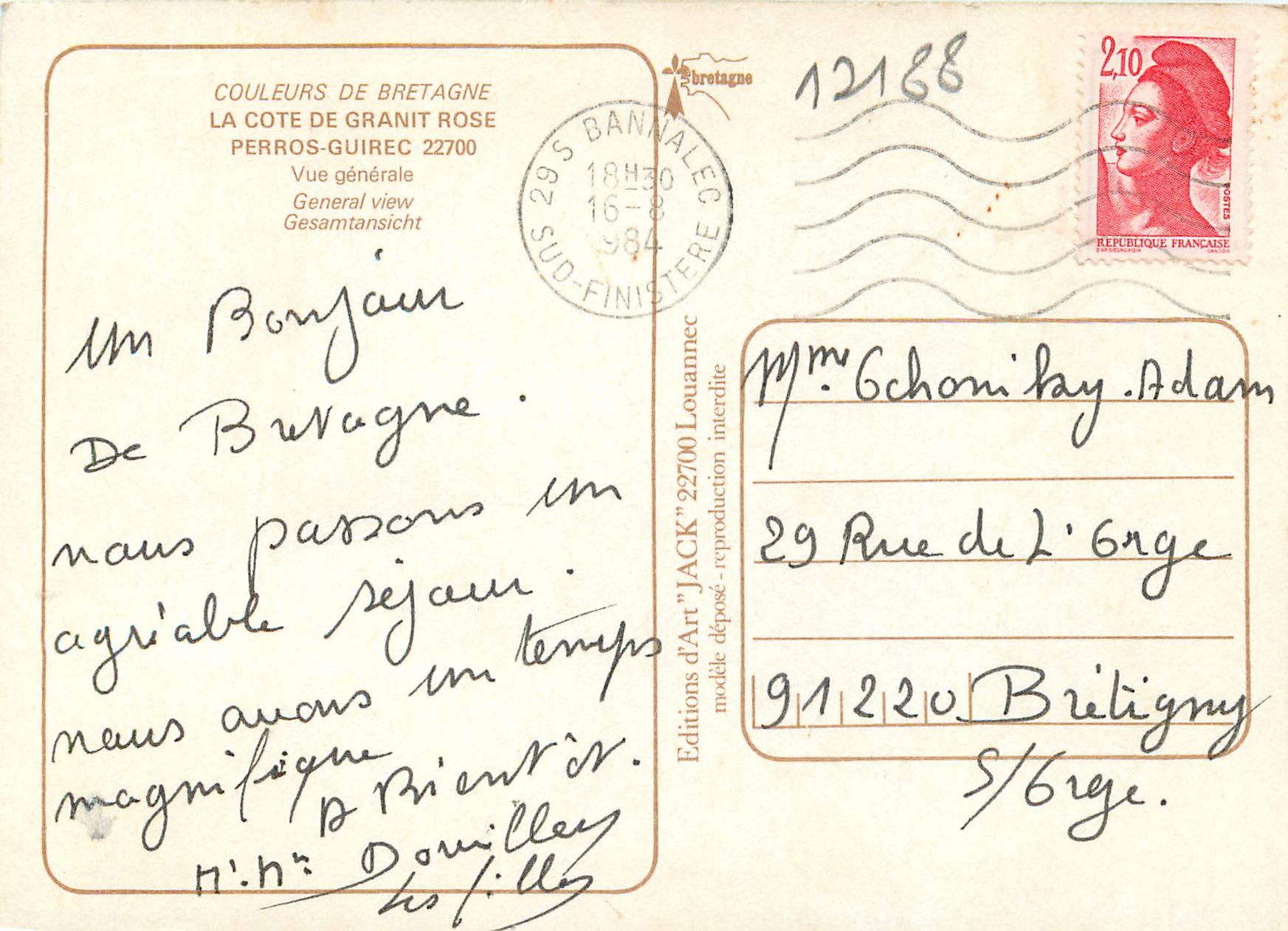 Perros-Guirec — Vue générale — Éditions d'Art 'JACK' — Rückseite