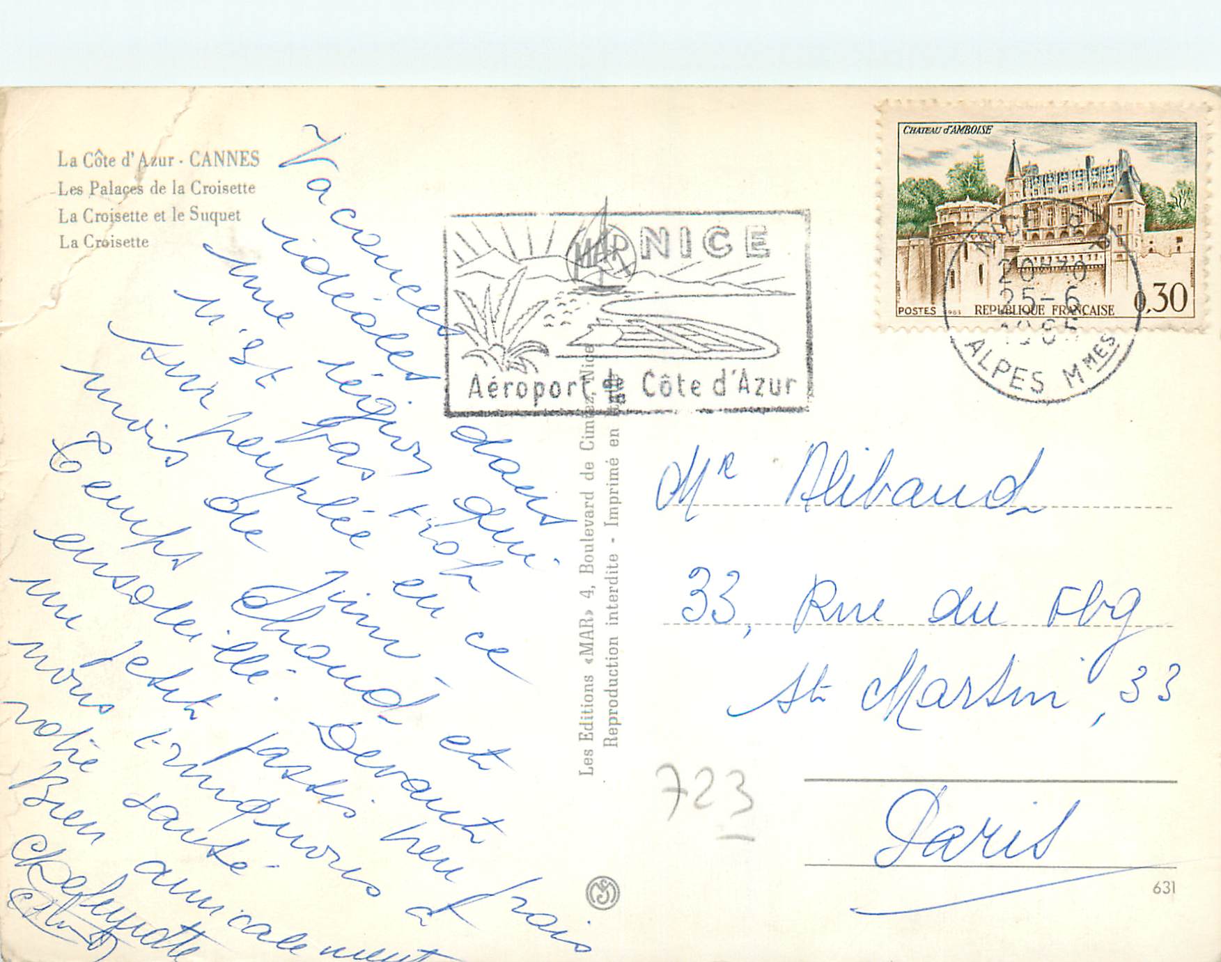 CPM La Cote d Azur Cannes Les Palais de la Croisette — Verso