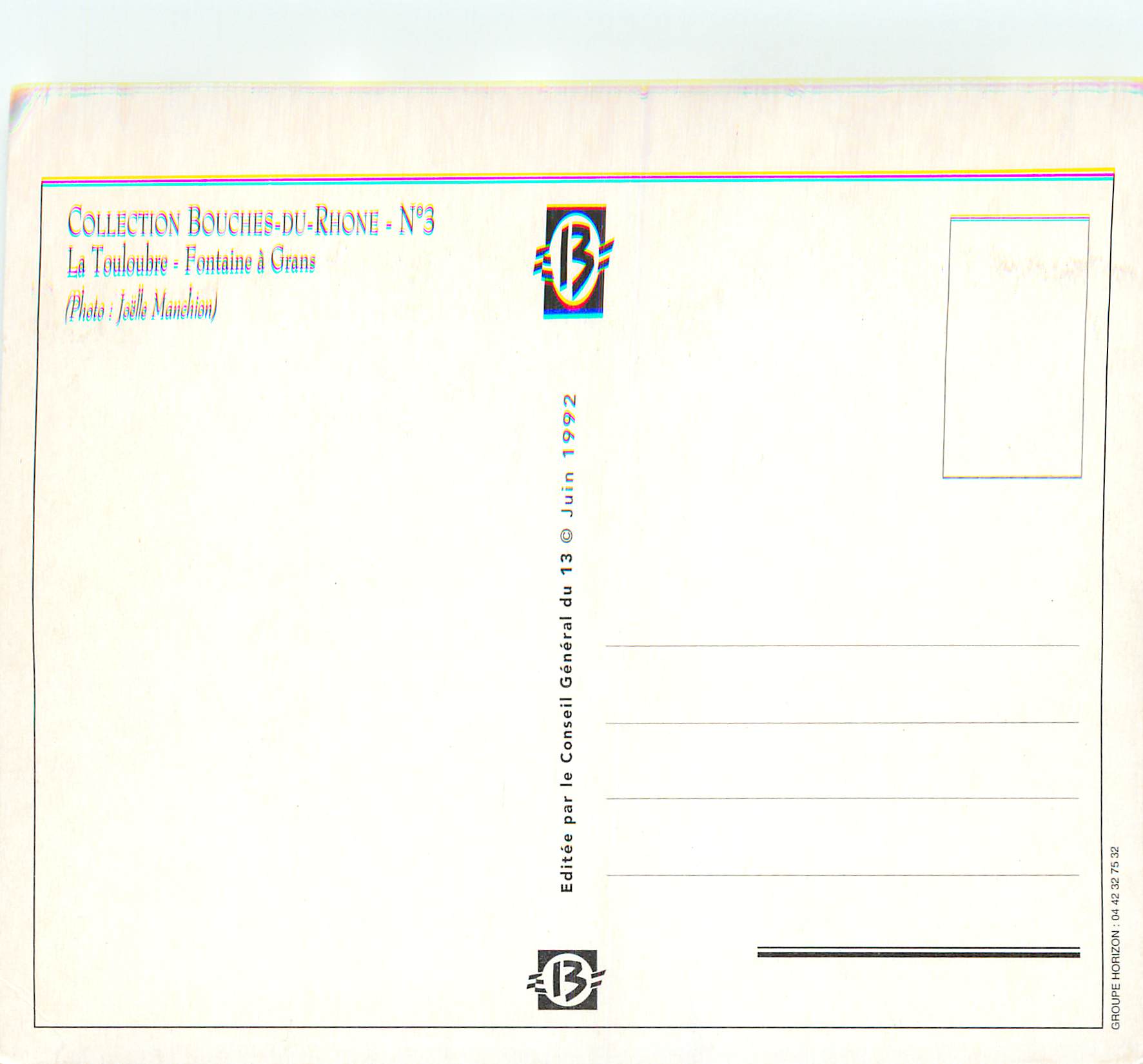 CPM Collection Bouches du Rhone La Touloubre Fontaine a Grans — Verso