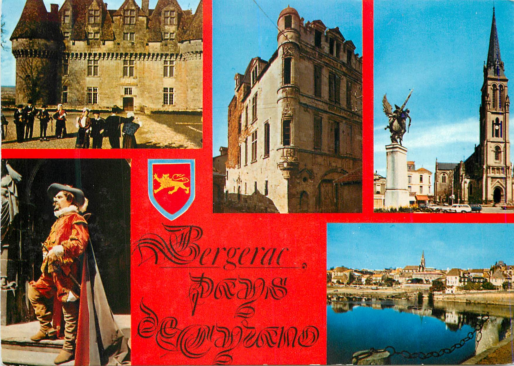 CPM Bergerac Dordogne Le chateau de Monbazillac Le chateau Henri IV L eglise Cyrano de Bergerac Les bords de l Isle