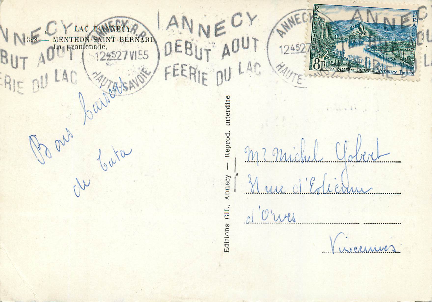 Lac d'Annecy — Début du lac — Éditions CIL Annecy, n° 55 — Achterkant