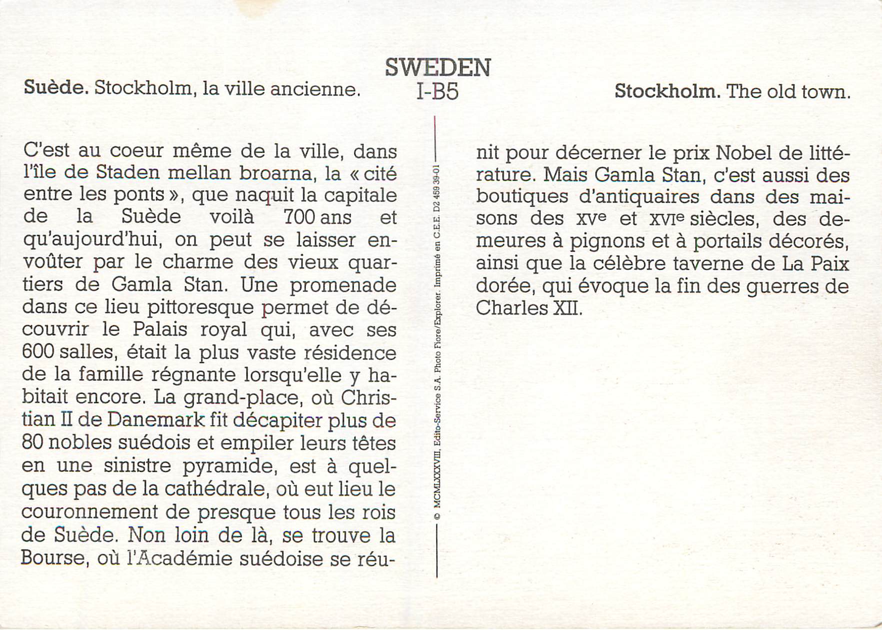 Stockholm, la ville ancienne — Suède. I-B5 — Edito-Service S.A. Photo-Fore Services — Reverso