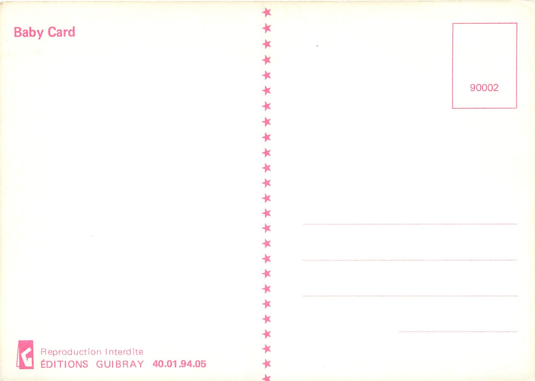 CPM Kesta Tum Cherches Baby Card — Rückseite