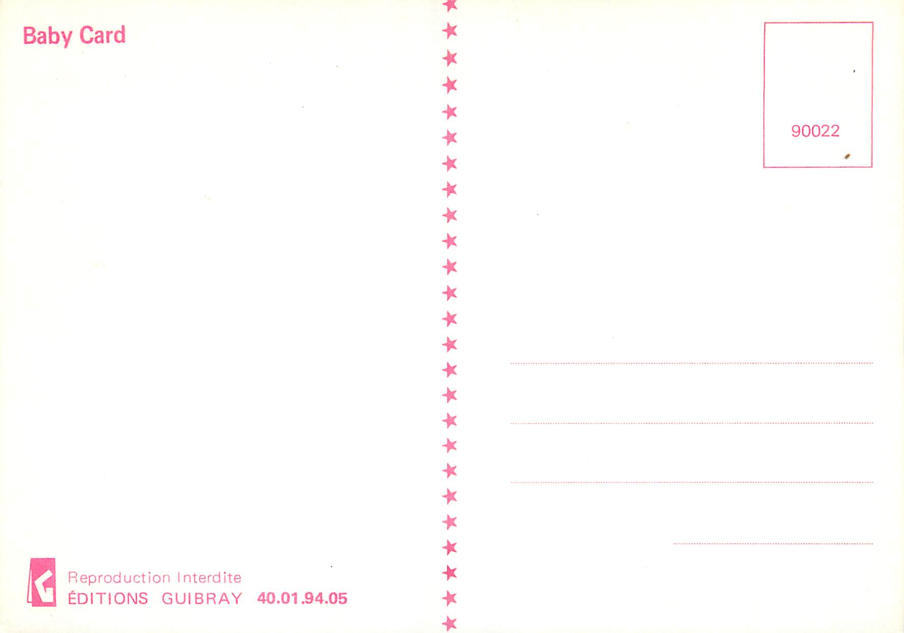 CPM Tu Me Pulpes Baby Card — Rückseite