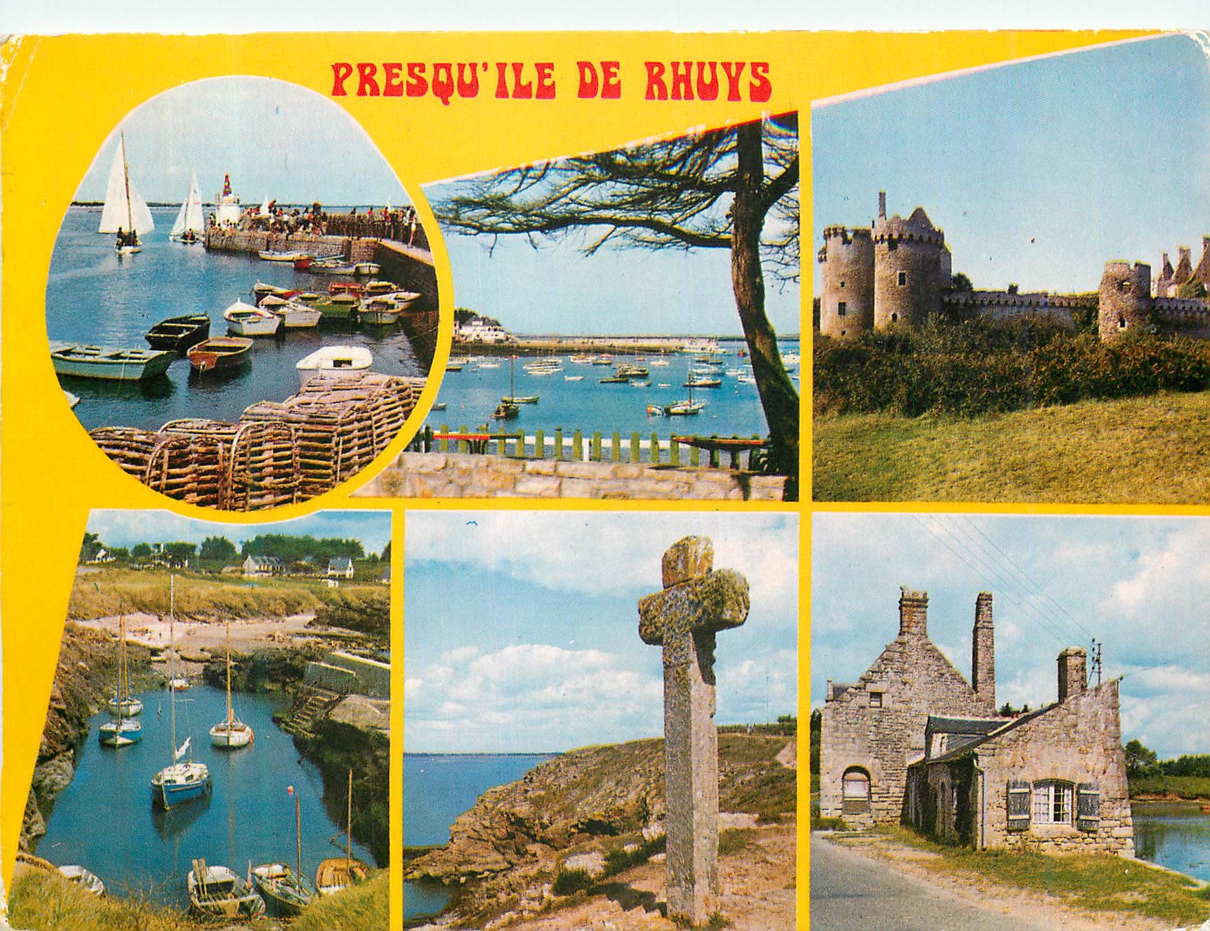 CPM Couleurs de Bretagne La Presqu Ile de Rhuys Le Port de St Jacques Port Navalo le chateau de Suscinio le port de St G