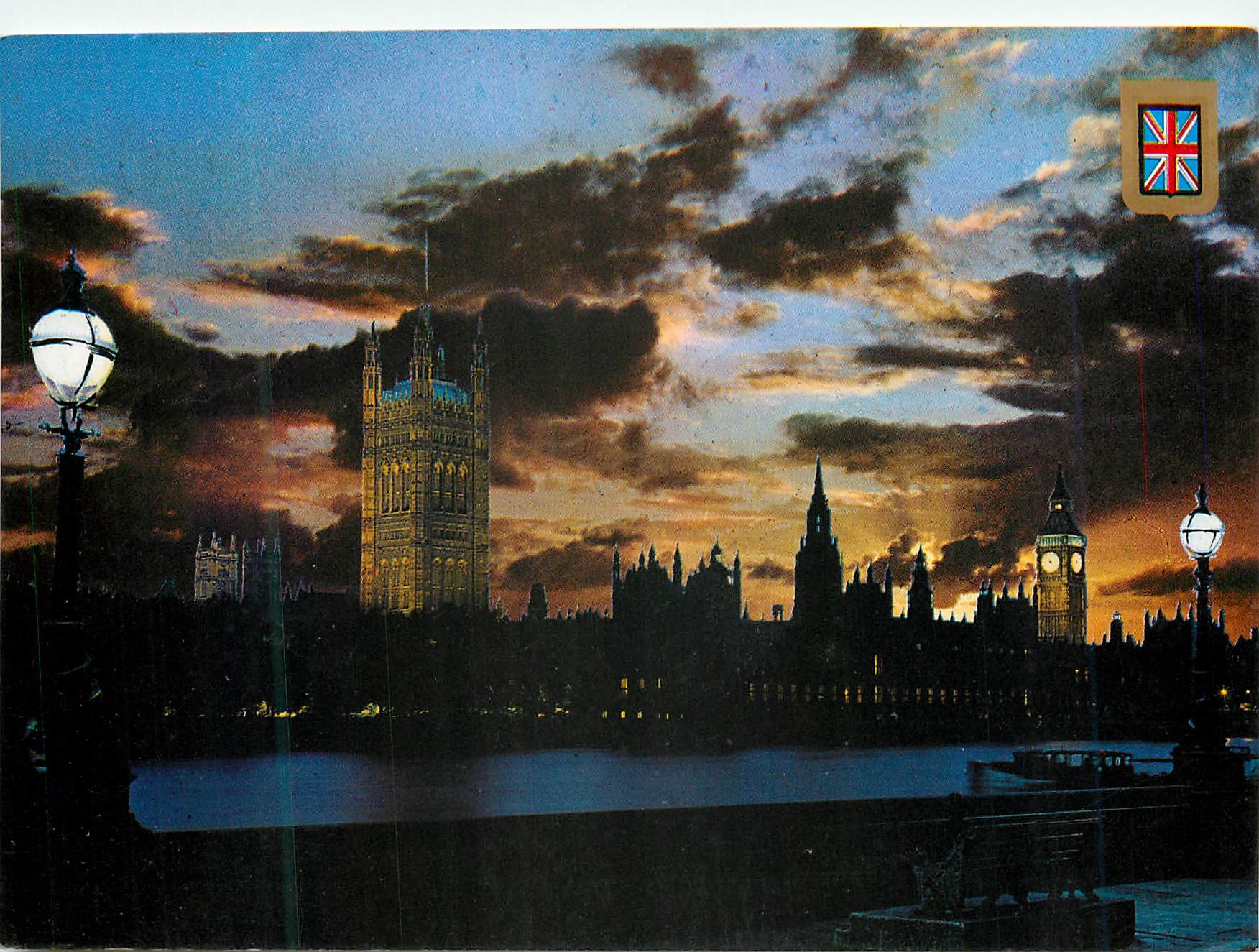 CPM London Coucher de soleil sur le Big Ben et les Maisons du Parlement