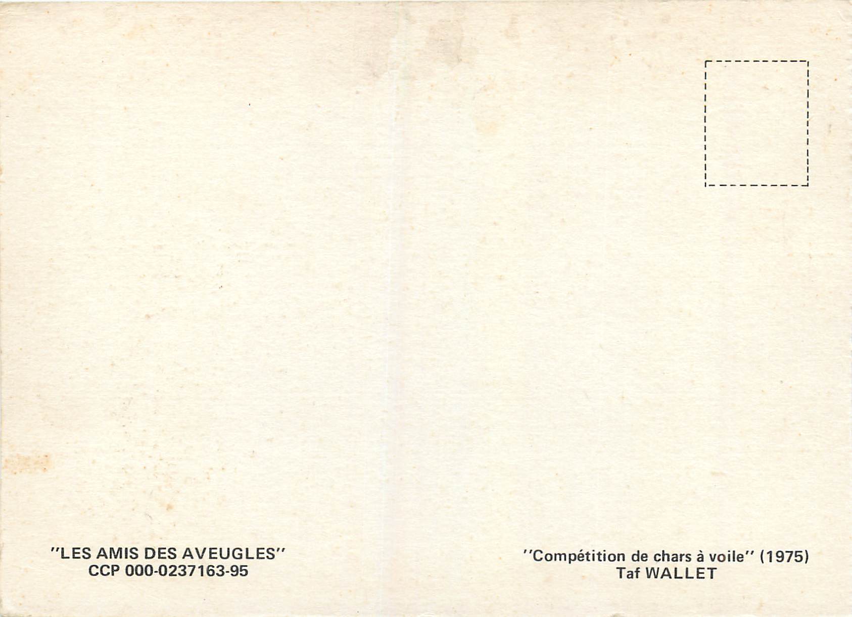 CPM Les Amis des Aveugles Competition de chars a voile Taf Wallet — Verso