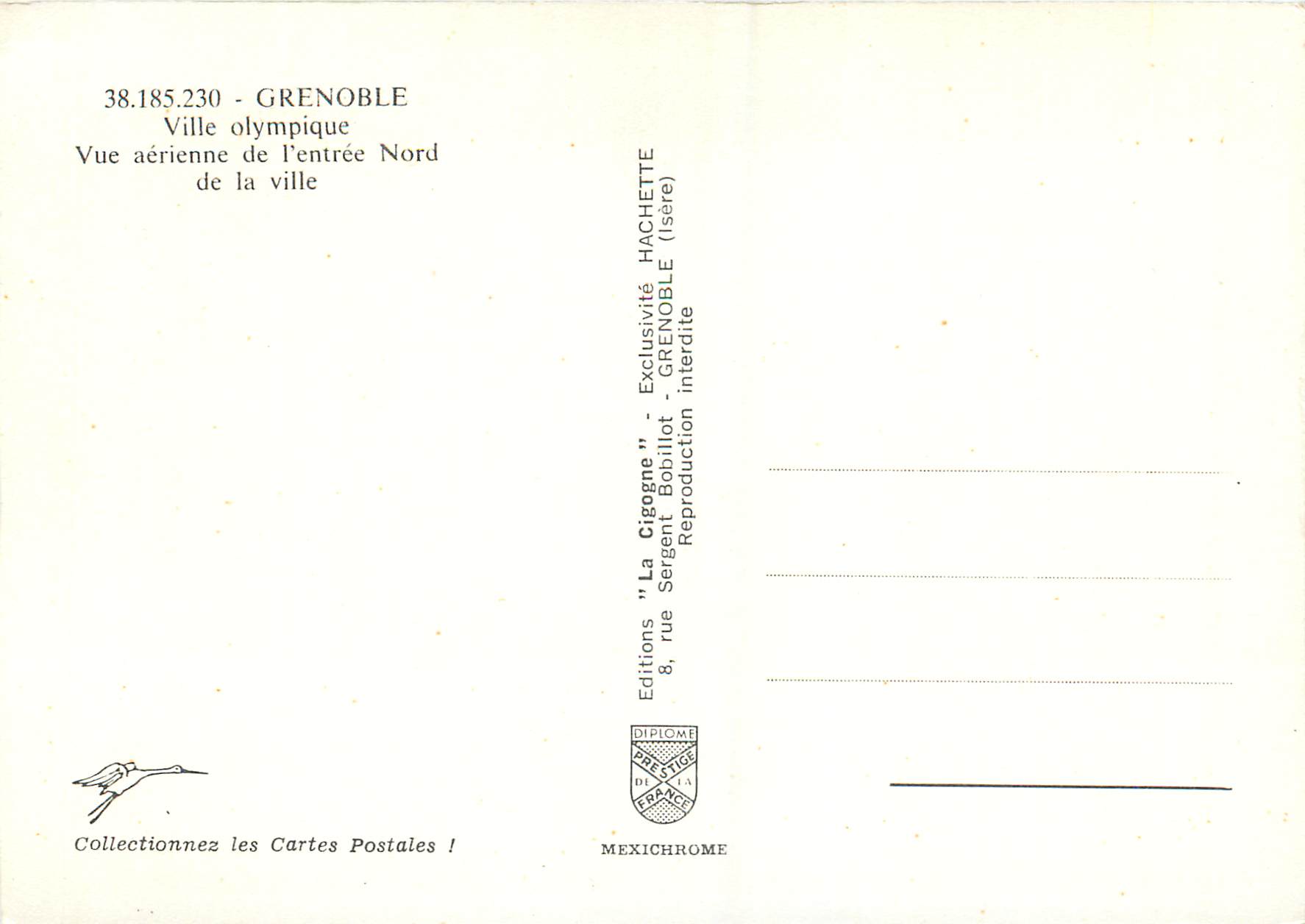 CPM Grenoble Ville olympique Vue aerienne de l entree Nord de la ville — Rückseite