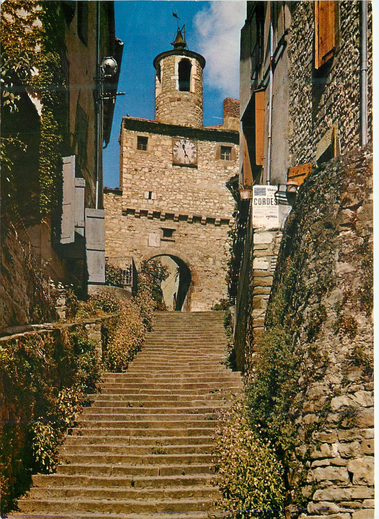 CPM Cordes Tarn Porte de l Horloge et Escalier Pater Noster