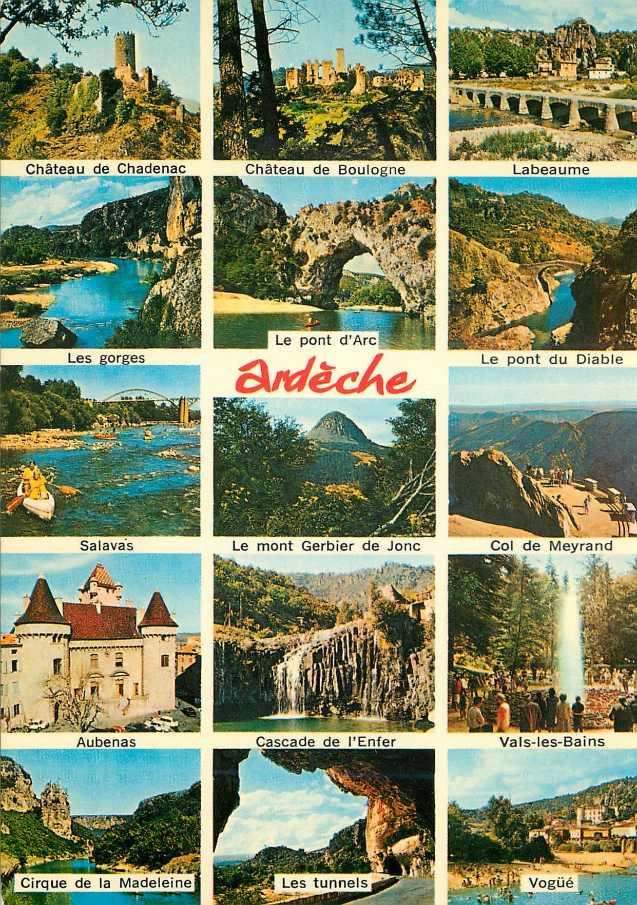 CPM Ardeche Pittoresque Chadenac Boulogne Labeaume Pont du diable Aubenas
