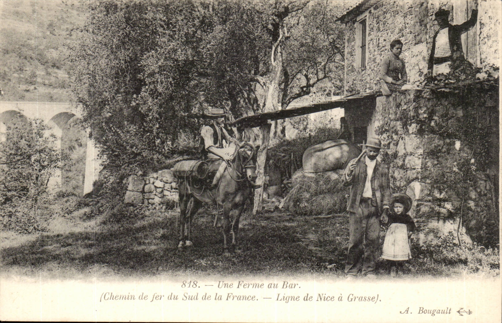 Ferme au Bar — Chemin de fer du Sud de France — Ligne de Nice à Grasse — A. Bougault