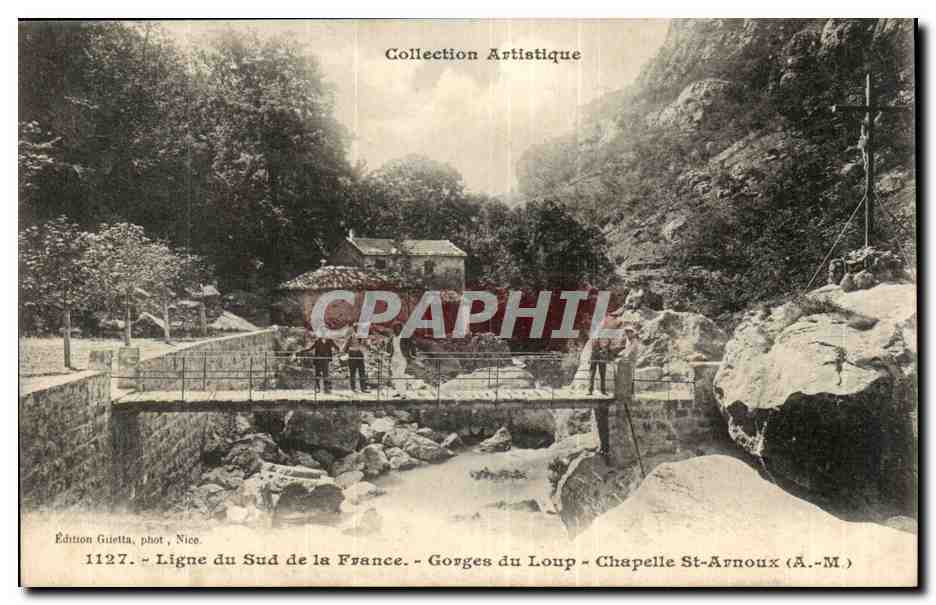 Environs de Nice - Chapelle St Arnoux - Ligne du Sd de la France - train - Gorges du Loup- CPA 