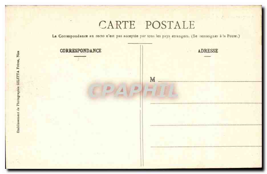 Environs de Nice - Ligne du Sud de la France - train - Cascade petrifiante du Saint du Loup- CPA  — Verso