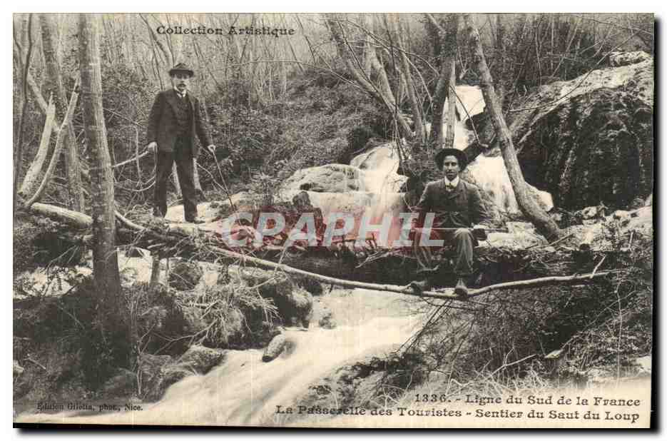 Environs de Nice - Ligne du Sud de la France - train - Sentier du Saut du Loup - La Passerelle - CPA 