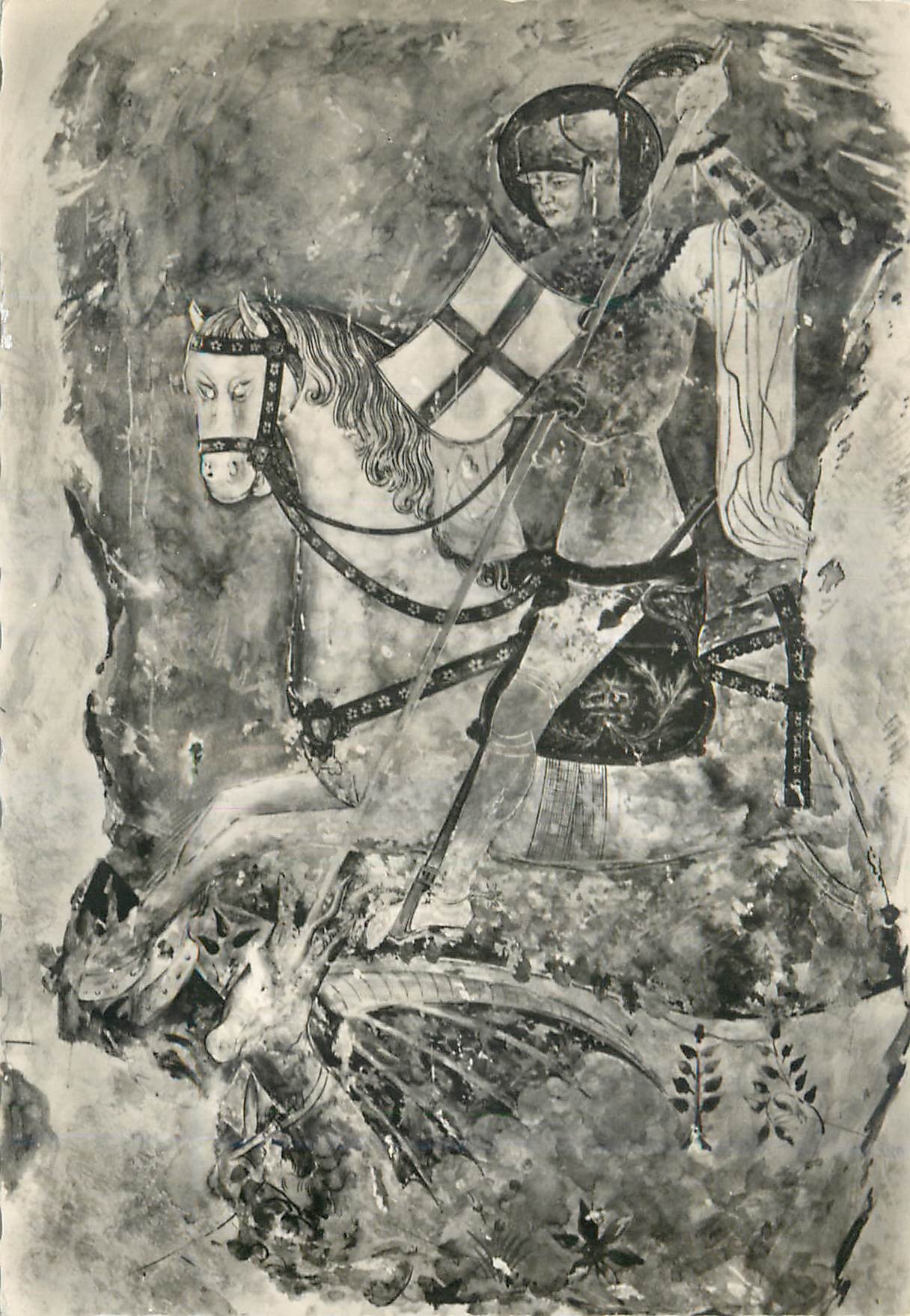 Saint-Georges terrassant le Dragon — Ébreuil (Allier) — Cliché Léger, Archives Photographiques, Paris