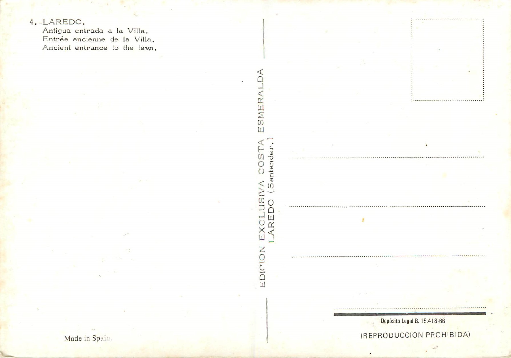 CPM Laredo Entree ancienne de la Villa Ane Donkey Folklore — Rückseite