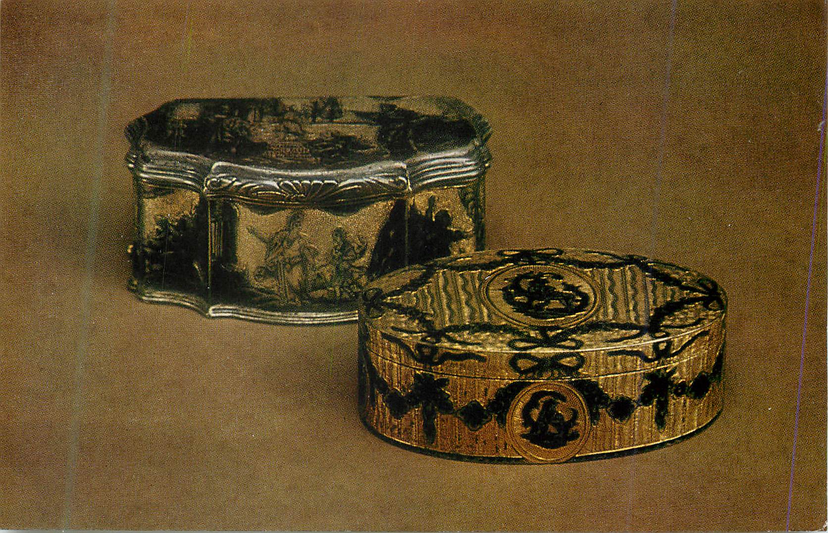 CPM Aurora Art Publishers Leningrad Russian Snuff Boxes Second Half of the 18th Century Moscow Silver Chiselled