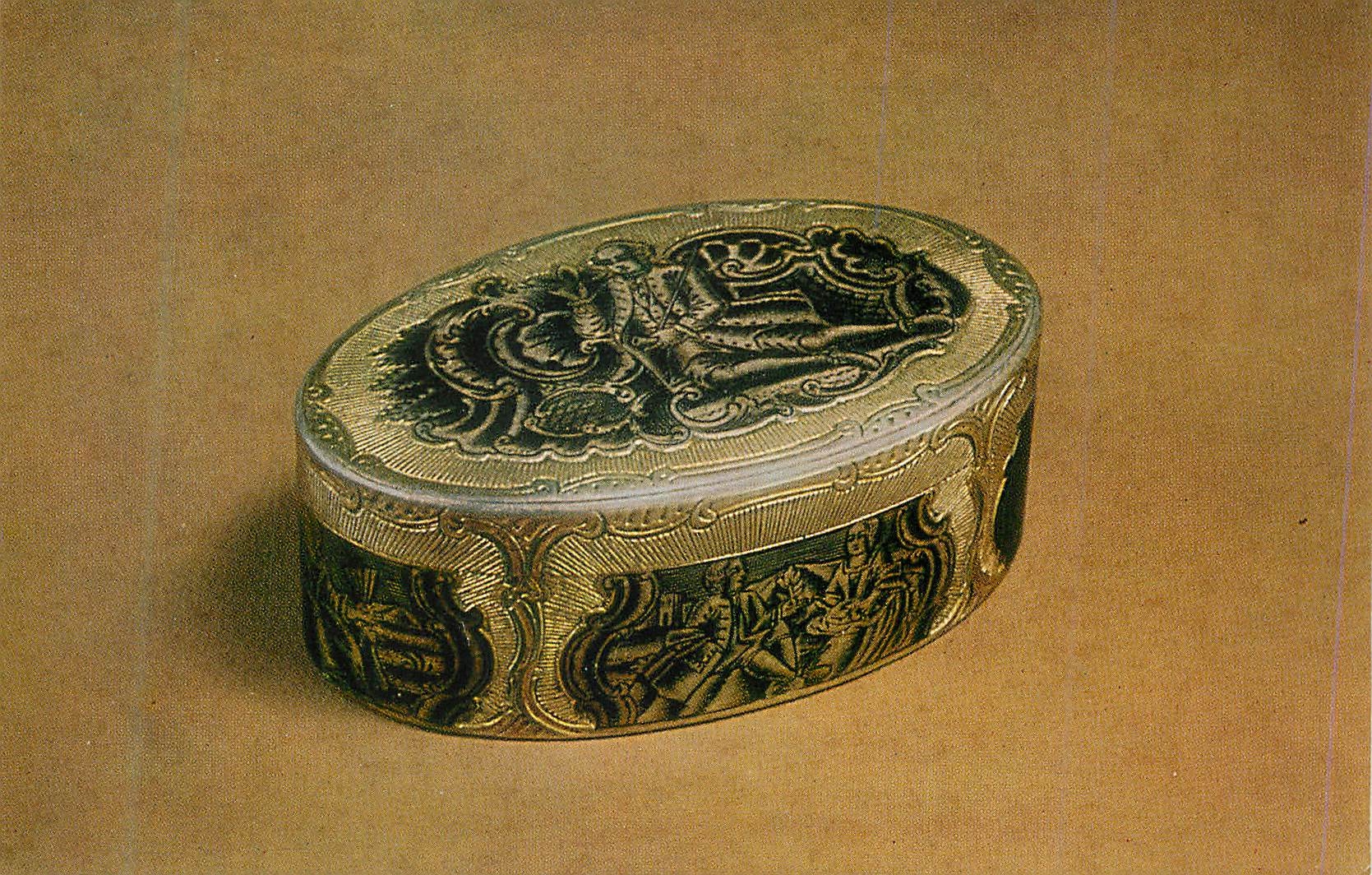 CPM Aurora Art Publishers Leningrad Russian Snuff Boxes Veliky Ustiug Silver Chiselled Gilded and Nielloed
