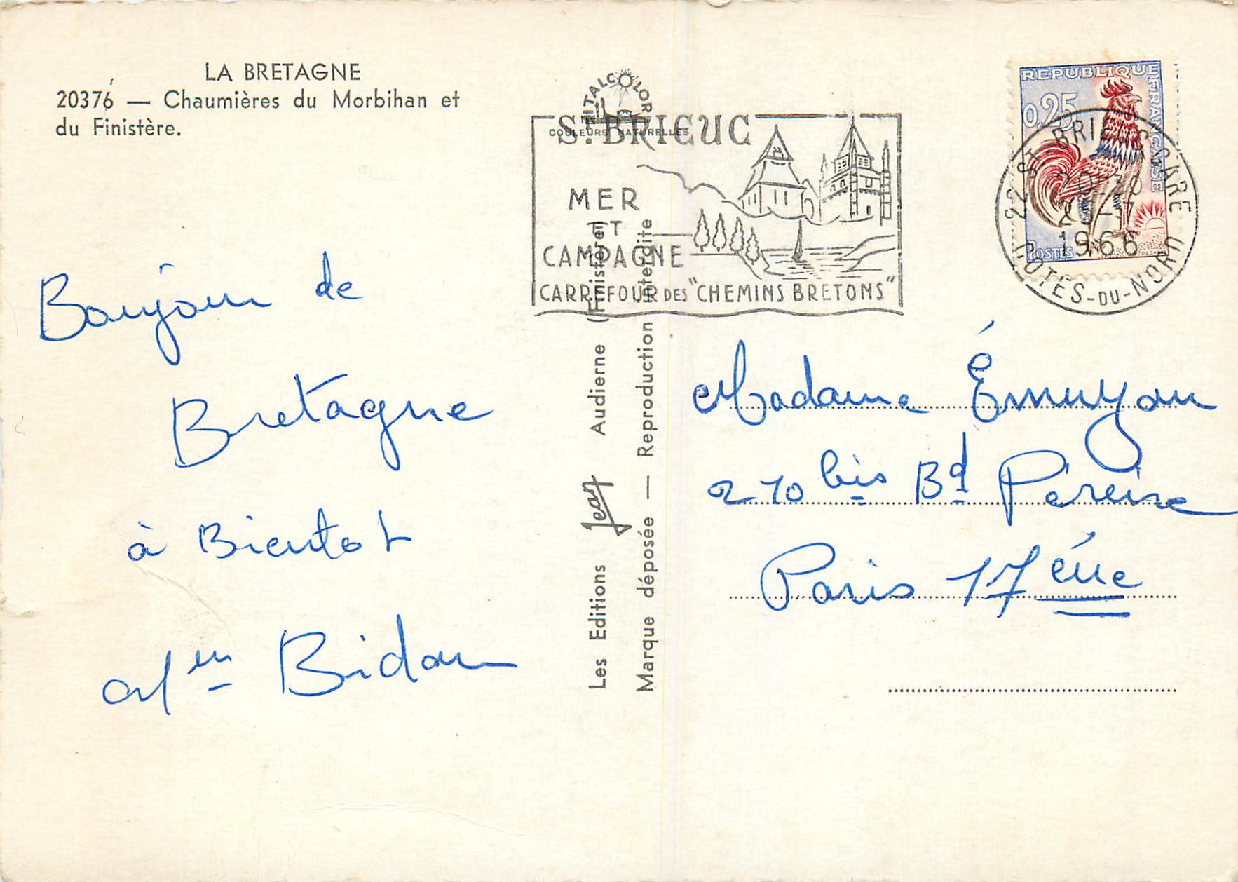 Chaumières et Bretonnnes — Chaumière du Morbihan et du Finistère — Éditions Les Chemins Bretons — Rückseite
