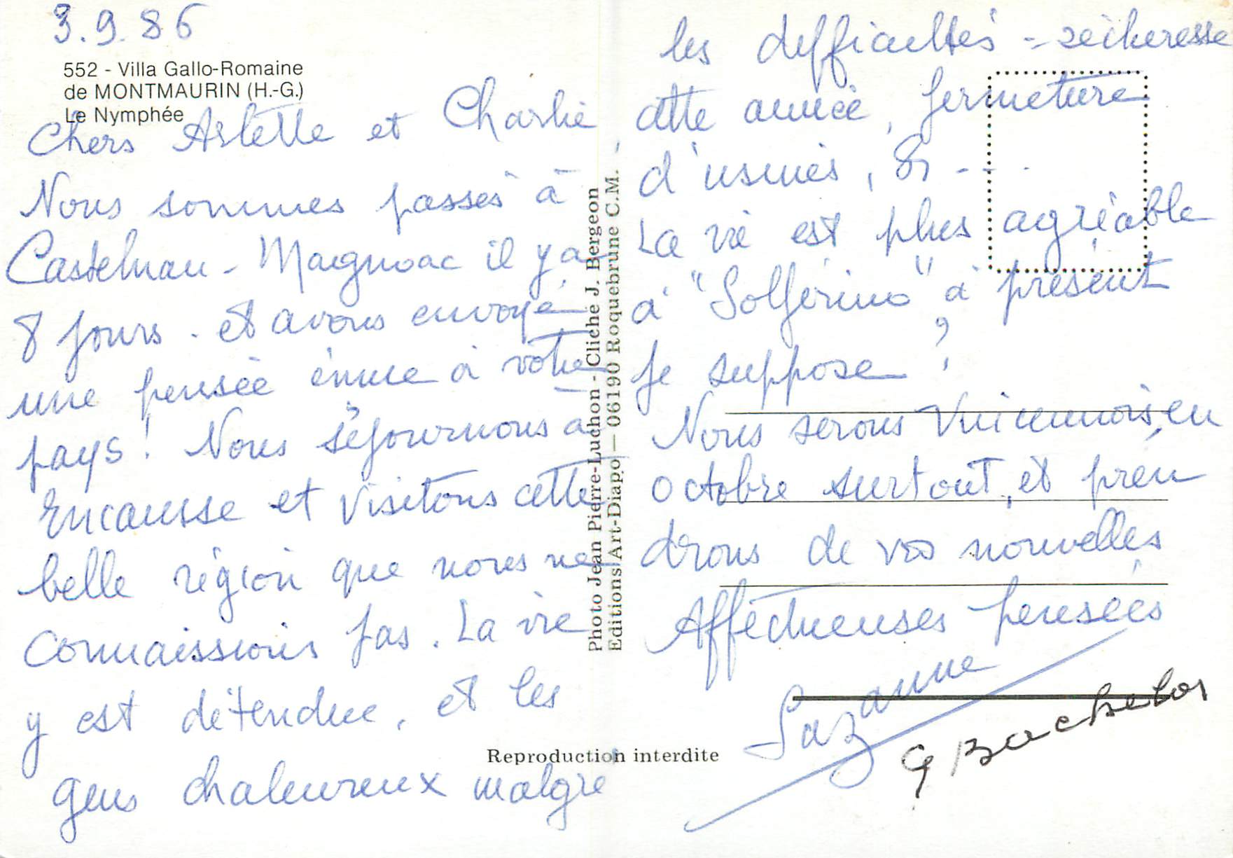 Villa Gallo-Romaine de Montmaurin — Le Nymphée — Photo Jean-Pierre Luchon — Éditions Art-Diapo — Reverso