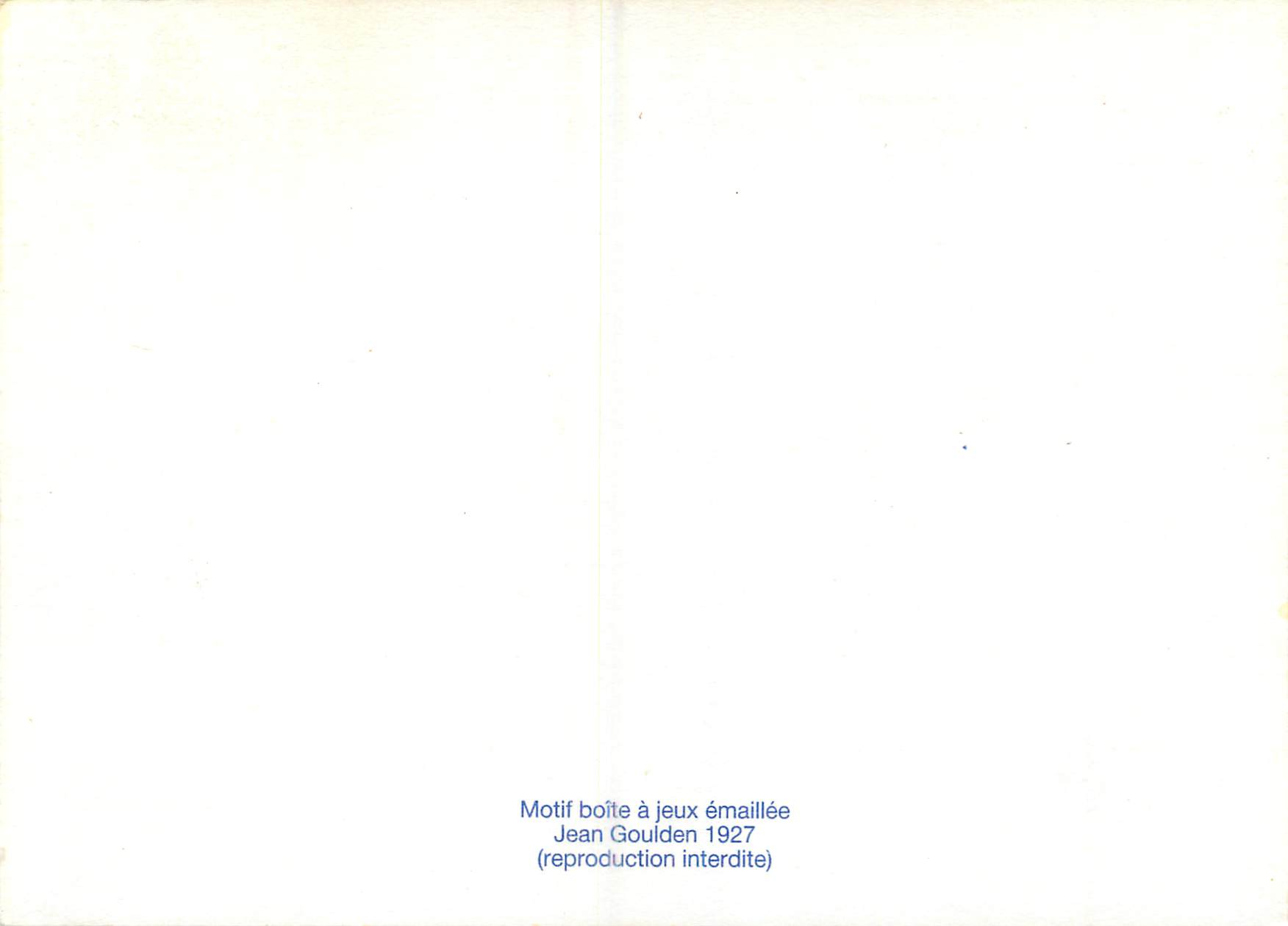 CPM Motif Boite a Jeux Emaillee Jean Goulden 1927 — Verso