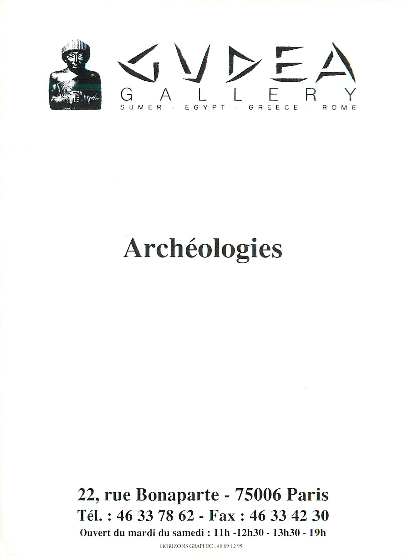 CPM Archeologies 22 Rue Bonaparte 75006 Paris 
