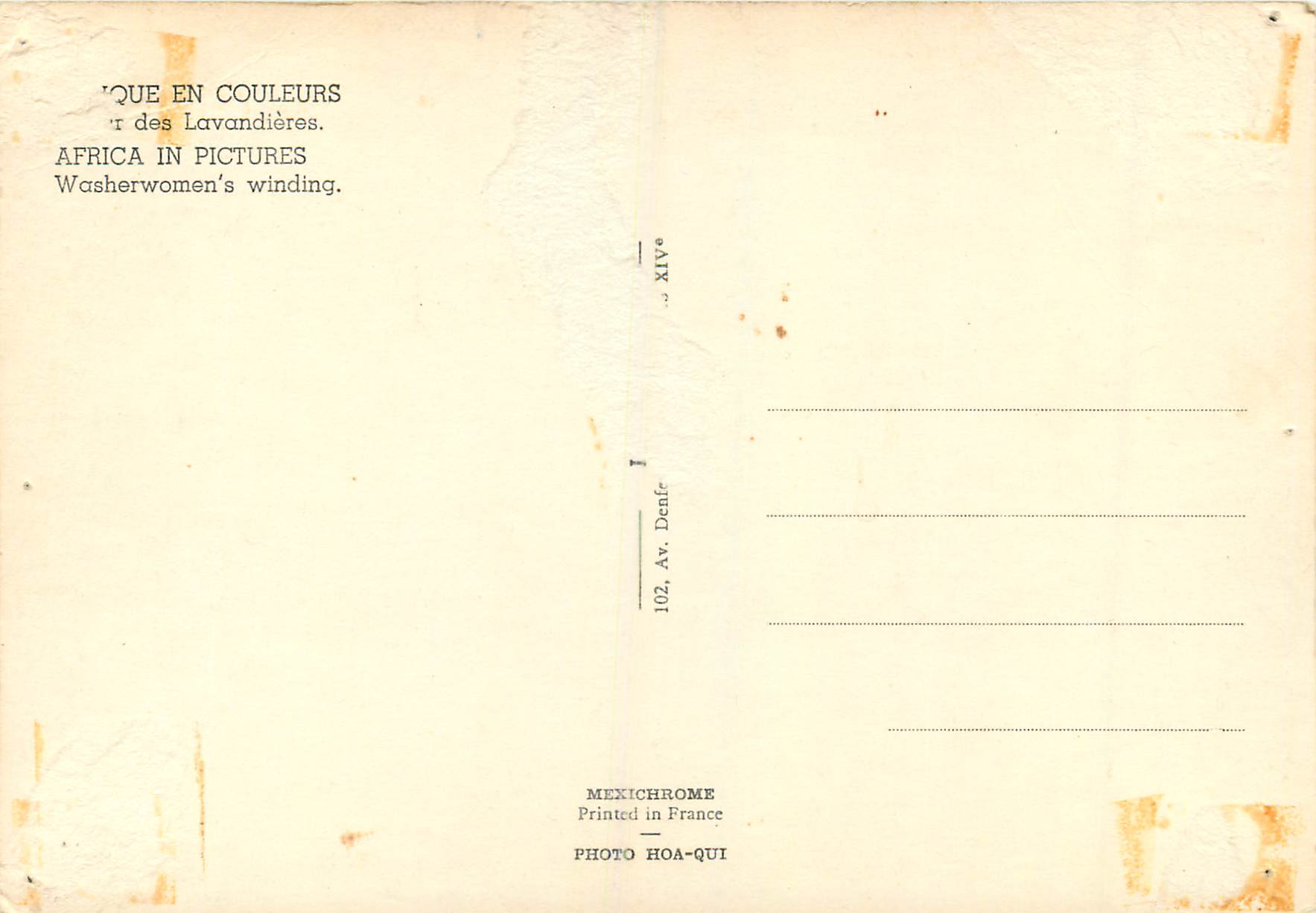CPM Afrique en Couleurs des Lavandieres — Rückseite