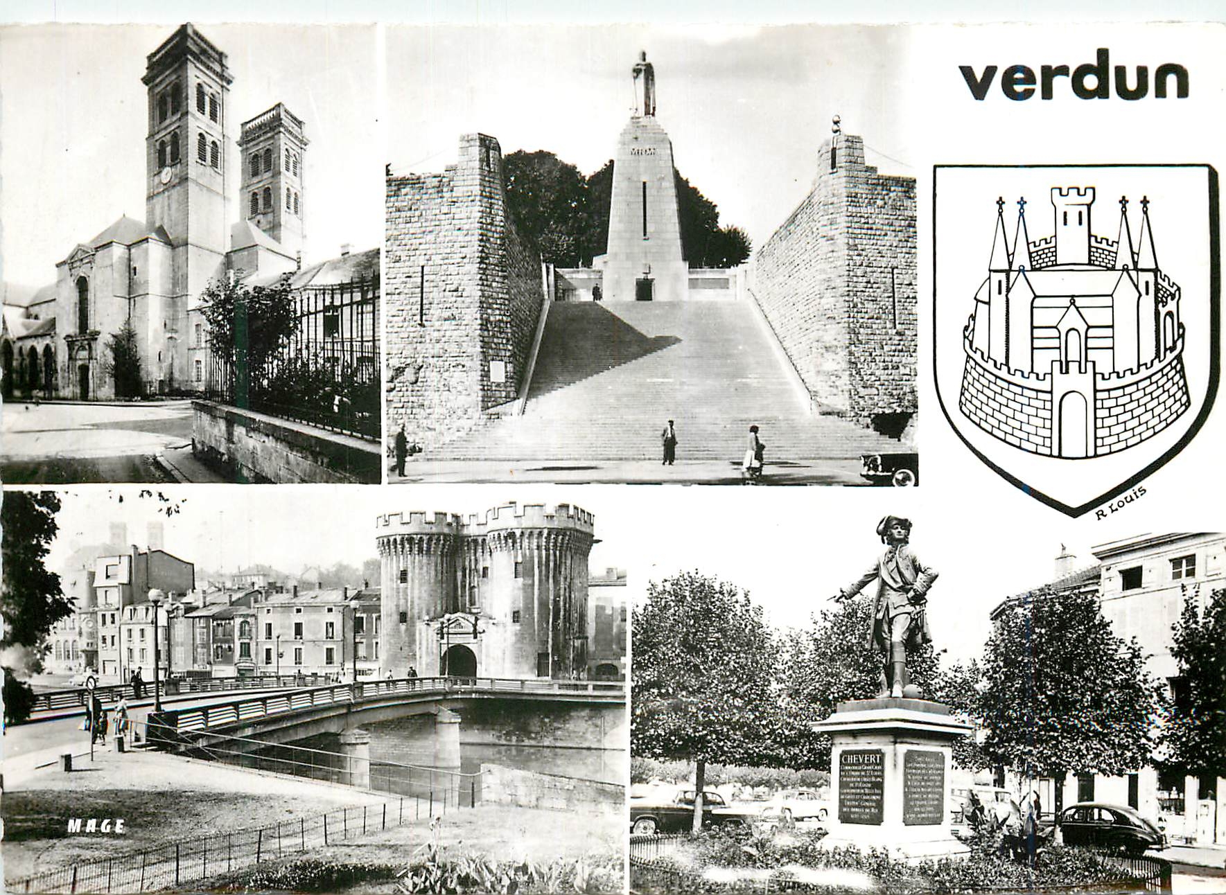 Verdun — Cathédrale, Monument de la Victoire, Quai de Londres, Tour Chaussée, Place Chevert — R. Louis