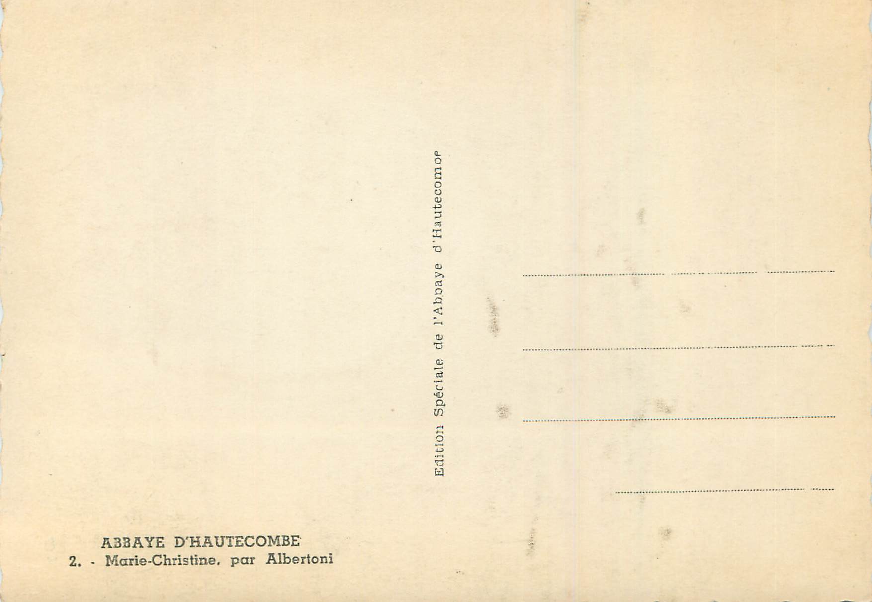 CPM Abbaye d'Hautecombe Marie Christine par Albertoni — Rückseite