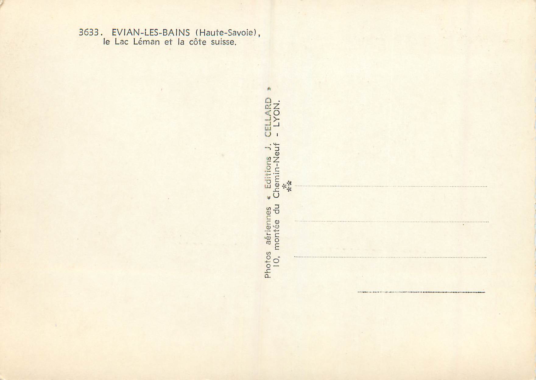 Évian-les-Bains (Haute-Savoie) — Lac Léman et la côte suisse — Éditions Cellard, Lyon — Reverso
