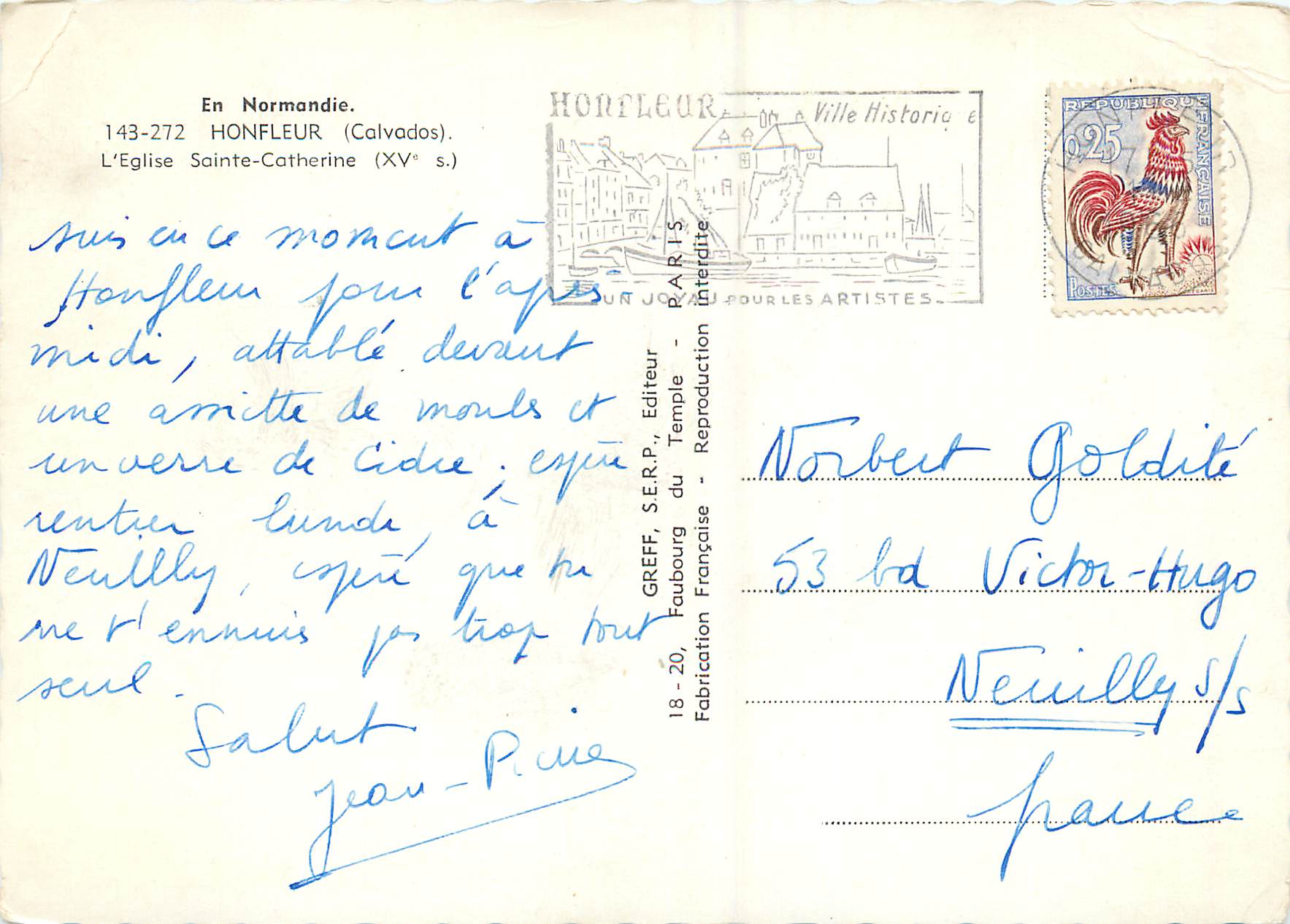 CPM Honfleur (Calvados) En Normandie L'Eglise Sainte Catherine (IVe S) — Rückseite