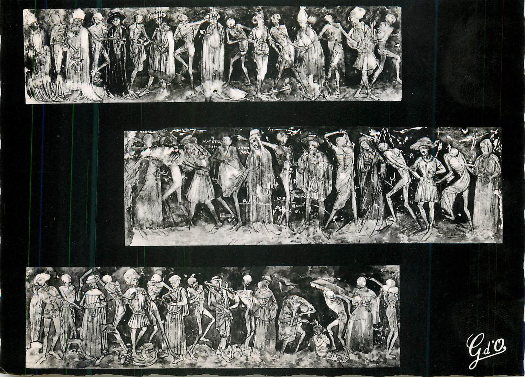 La Danse Macabre — Abbaye Saint-Robert, La Chaise-Dieu — Fresque du XVème siècle