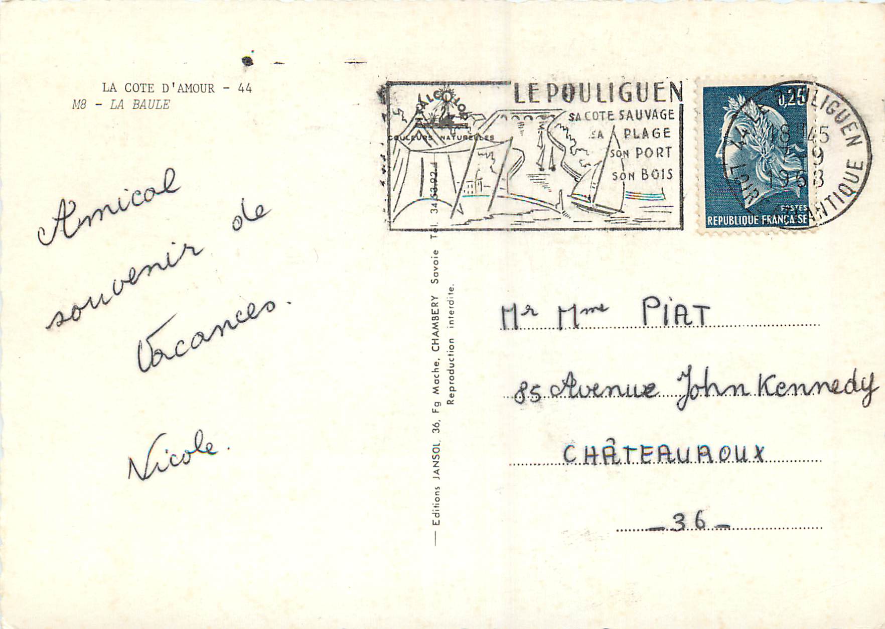 CPM La Baule Cote d'Amour Bateaux — Rückseite
