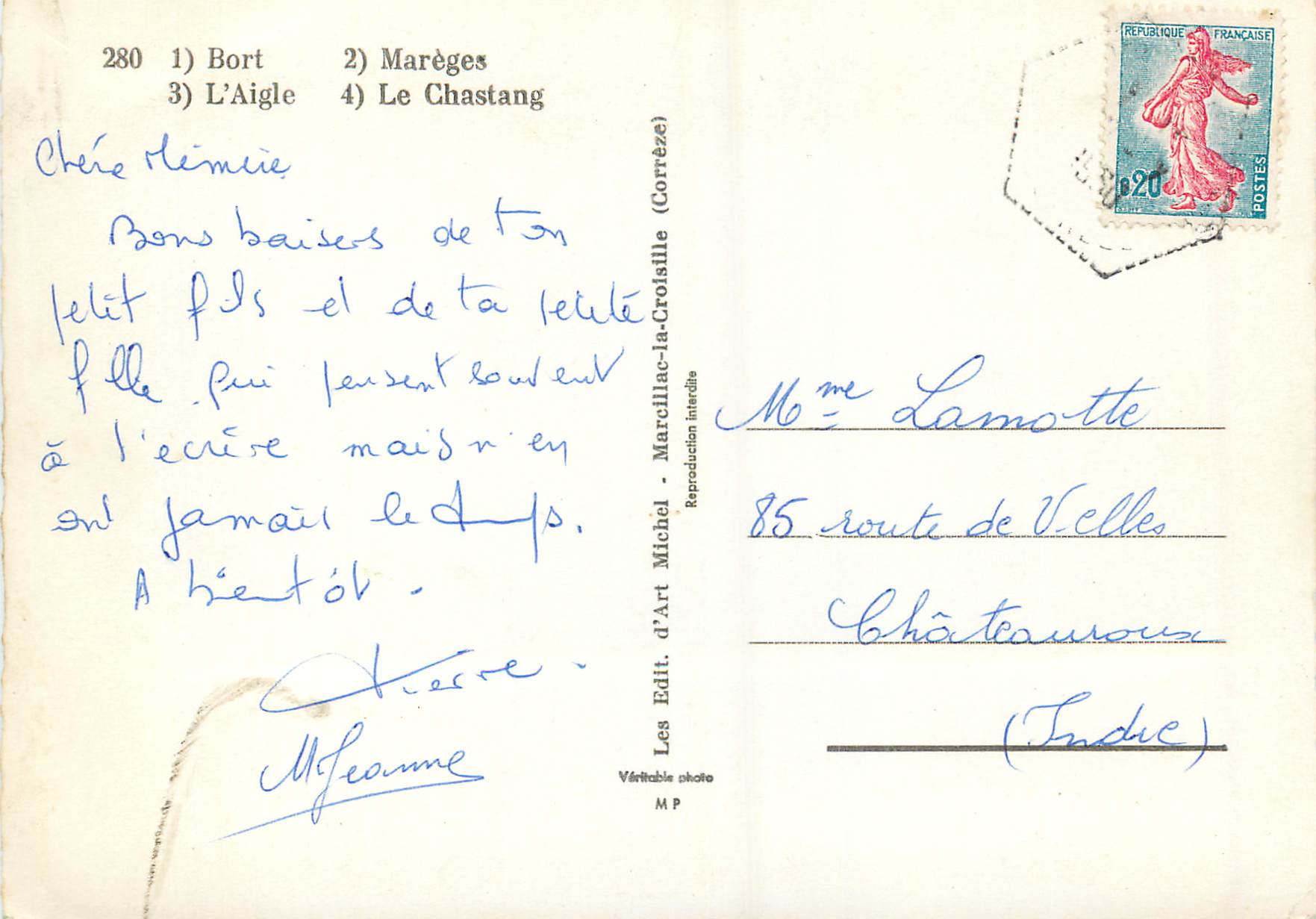 Gorges de la Dordogne — Les Grands Barrages — Éditeur Michel, n° 280 — Verso